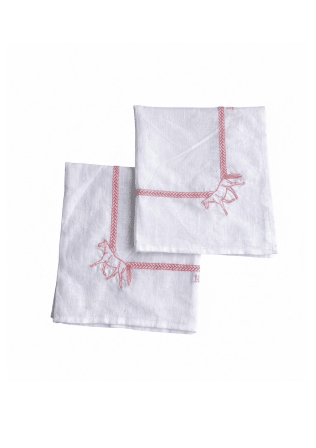 Embroidered Linen Dinner Napkins Horses - RönnernapkinsRose