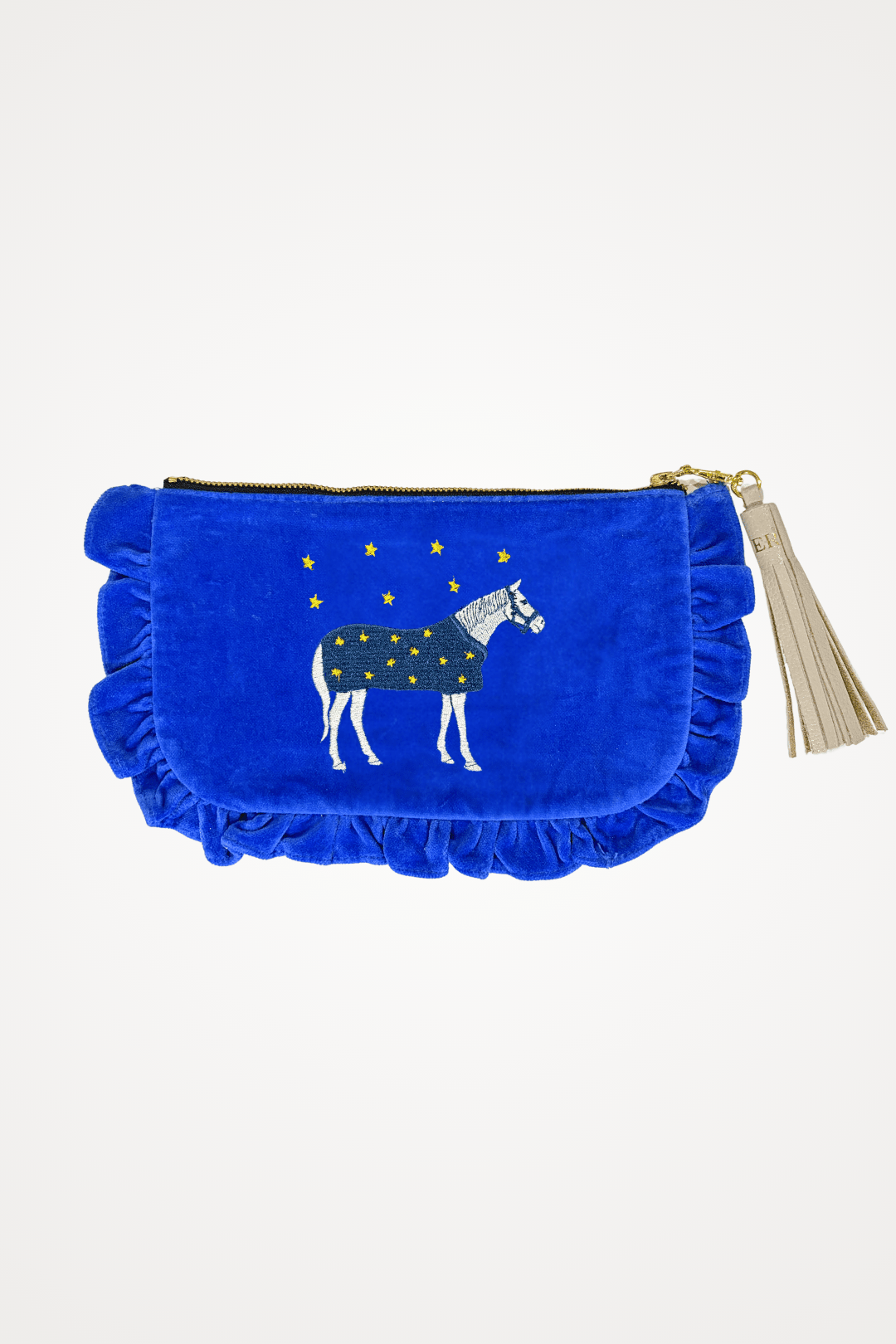 Embroidered Pouch | Lucky Horses | Small - RönnerPouchRoyal Blue