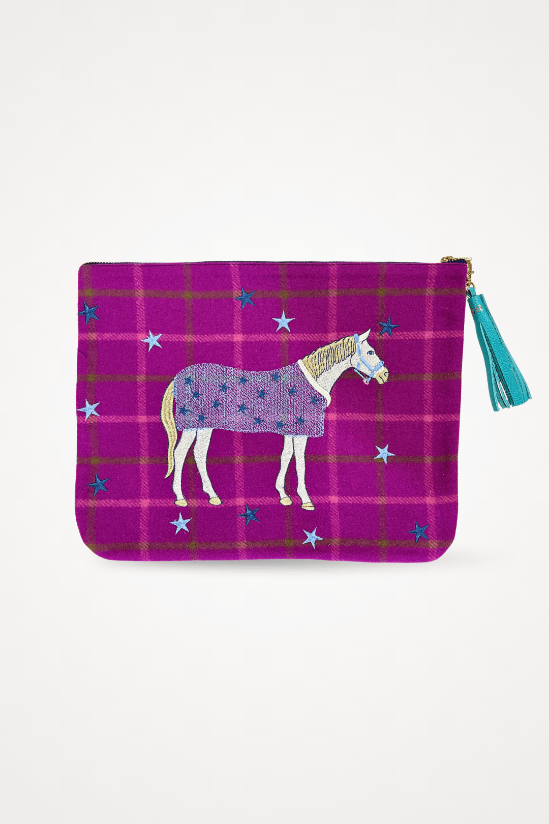 Embroidered Pouch | Lucky Horses - RönnerPouchPurple