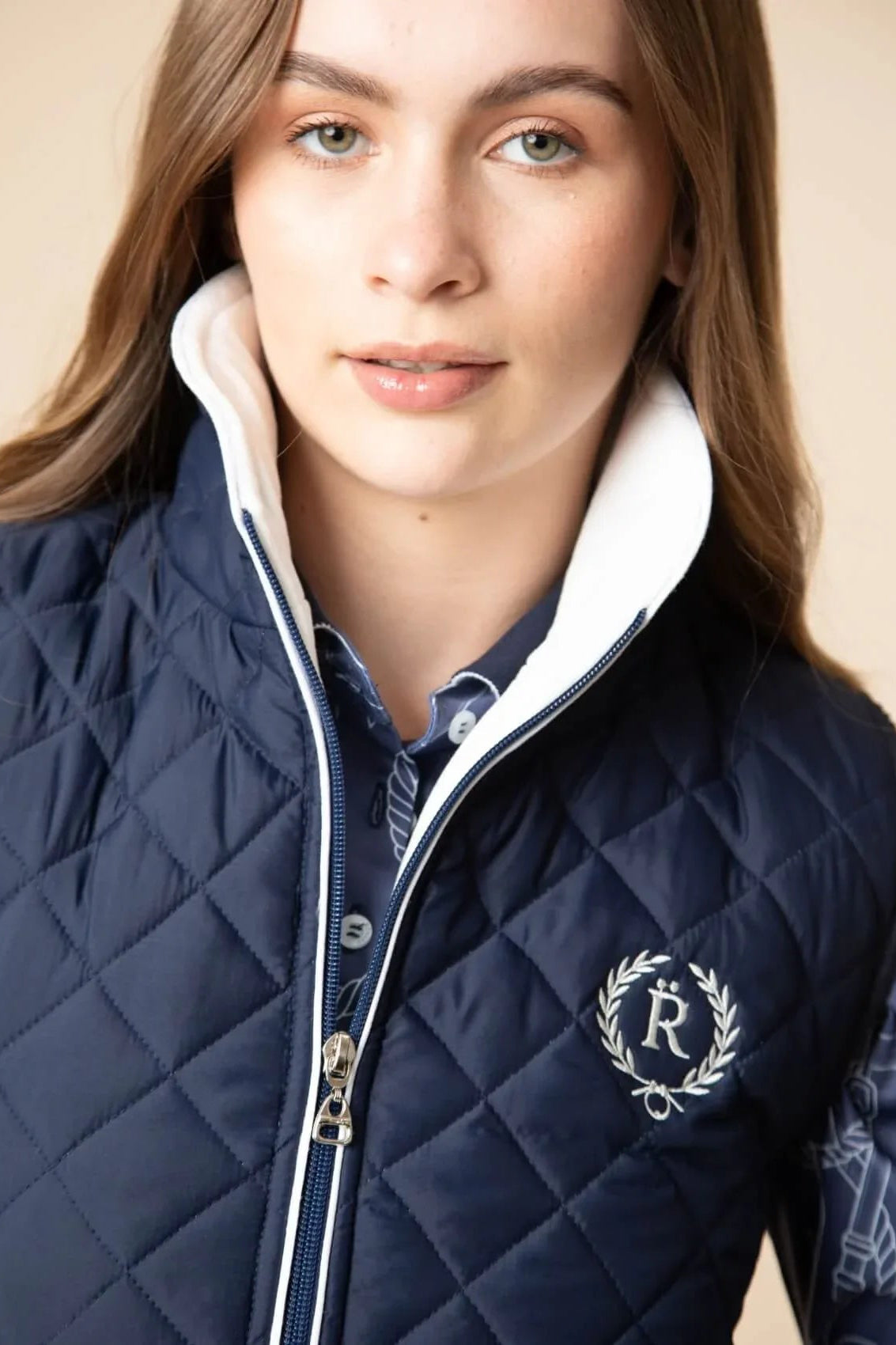 Florence Barn Vest | Embroidered | Navy - RönnerVestXS