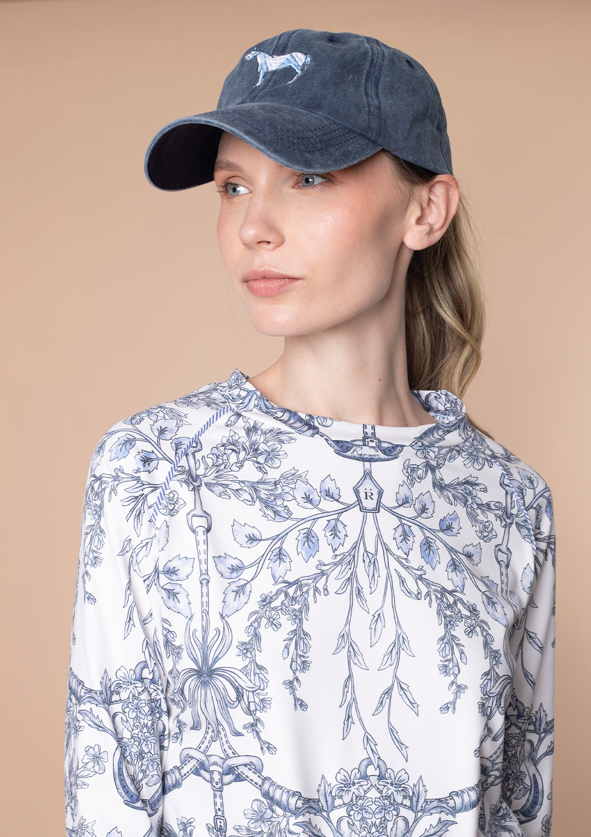 Equestrian Cotton Geo Horses Cap | Navy - Rönner