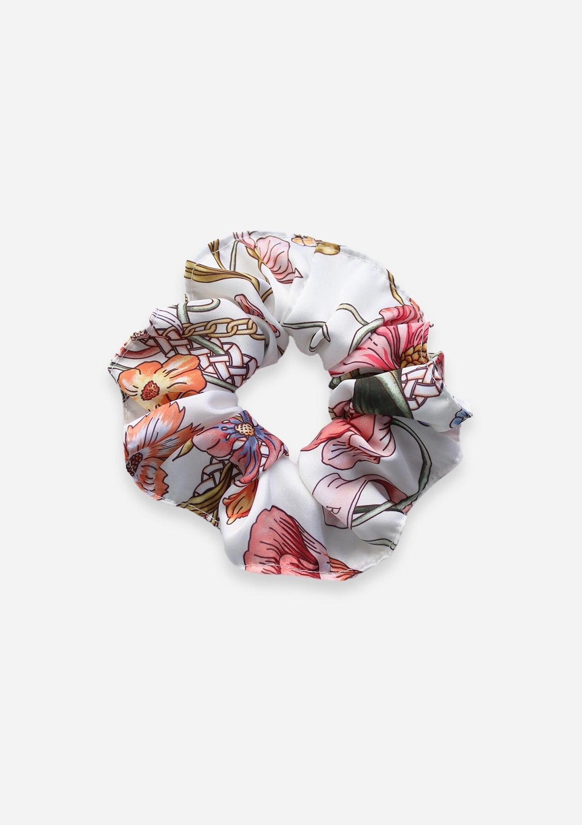 Hair Scrunchie Botany Print | White - RönnerScrunchies