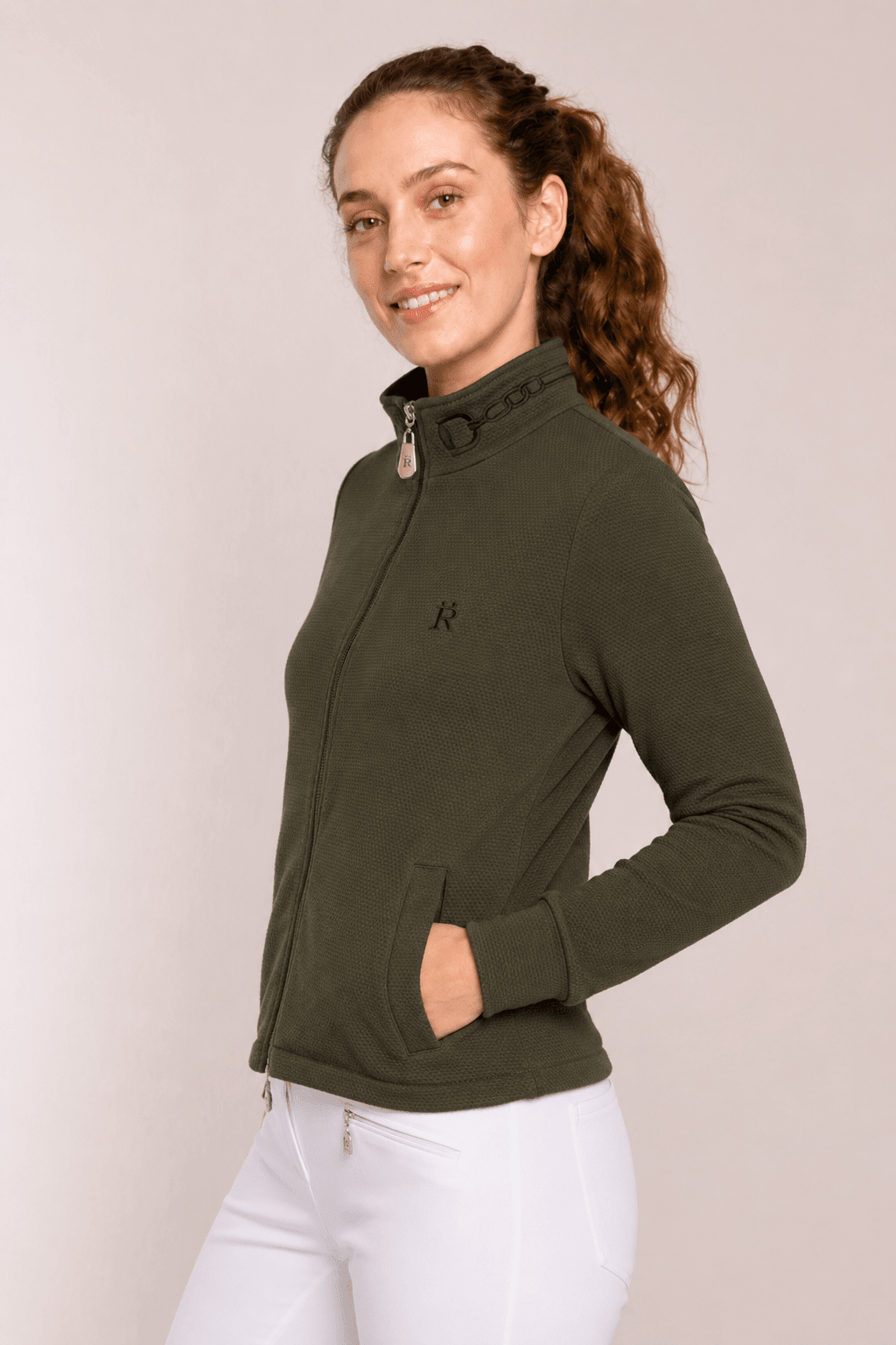 Harmonia Embroidered Zip - Up Jacket | Olive Green - RönnerJacketsXS