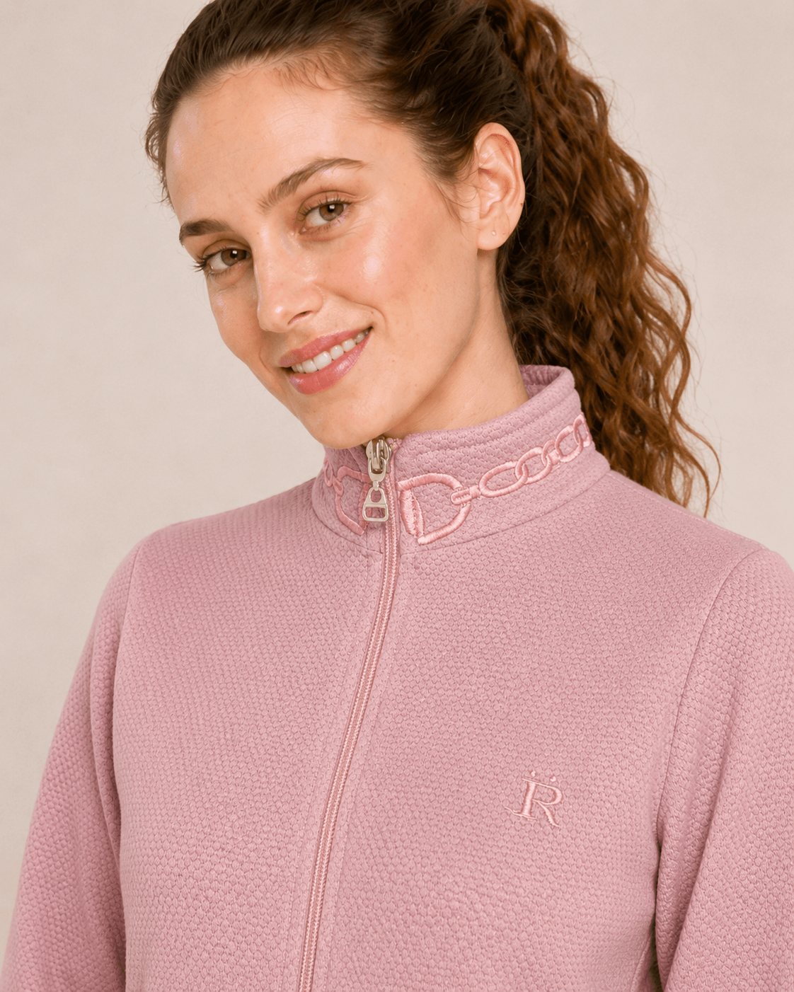 Harmonia Embroidered Zip - Up Jacket | Rose - RönnerJacketsXS