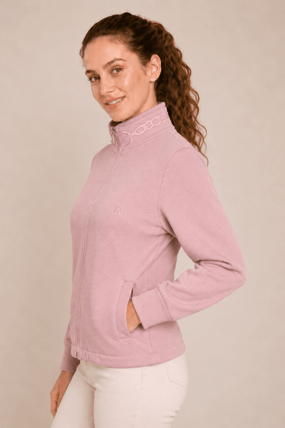 Harmonia Embroidered Zip - Up Jacket | Rose - RönnerJacketsXS