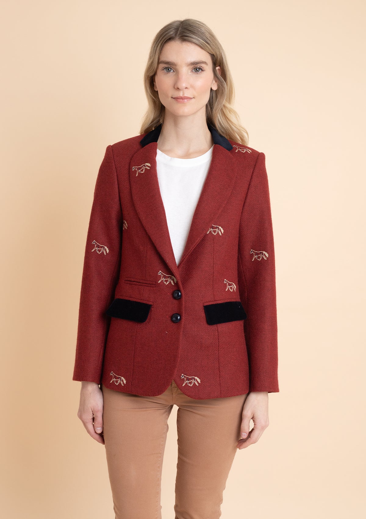 Cavaletti Blazer | Embroidered Italian Wool | Grey