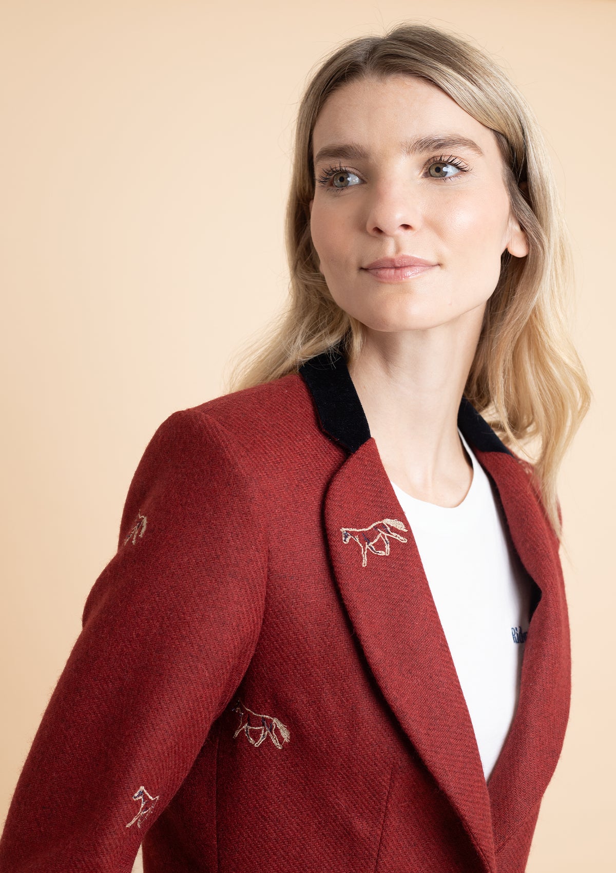 Cavaletti Blazer | Embroidered Italian Wool | Grey