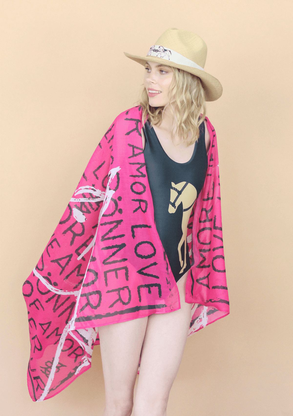 Horse Love Pareo | Pink - RönnerSwimwear