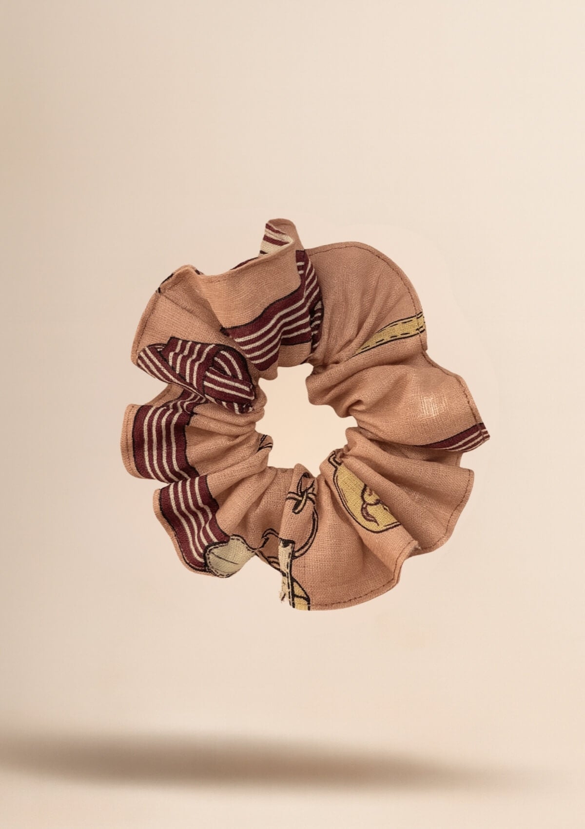 Linen Hair Scrunchie | Jubilea Print - RönnerRose Blush