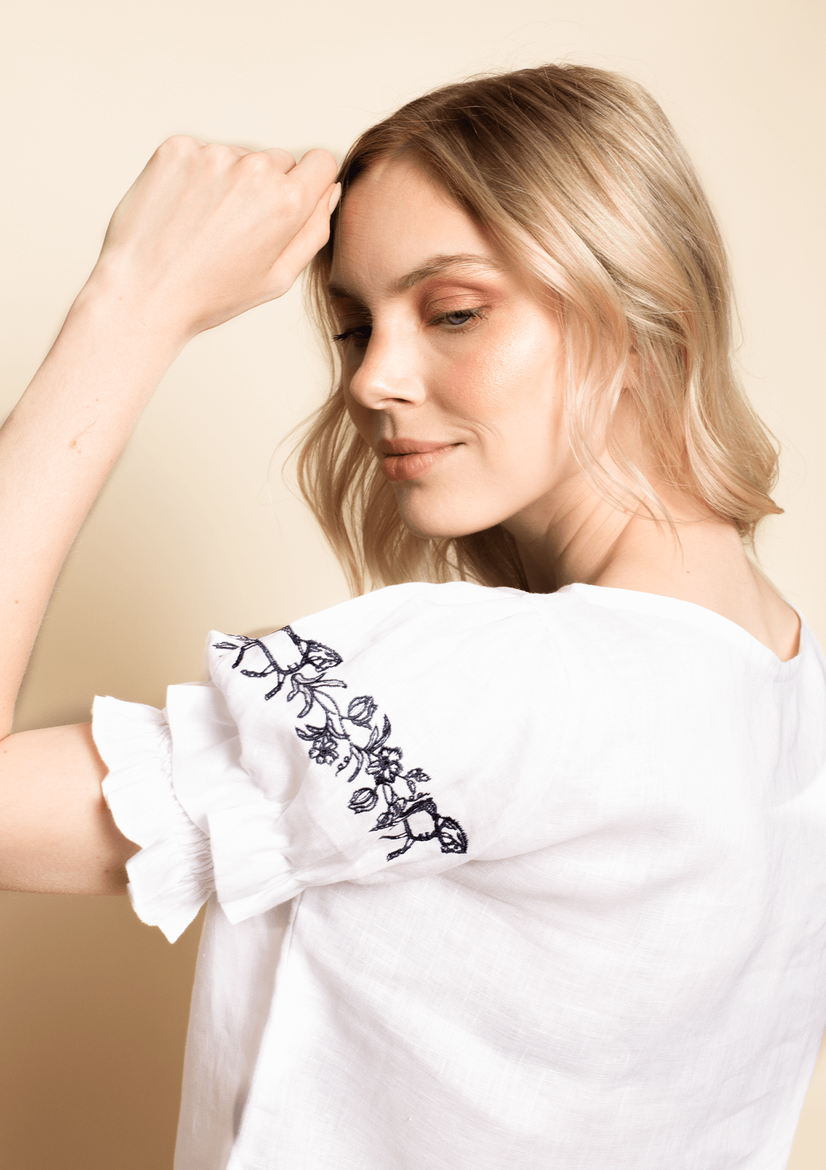 Sunstride Linen Blouse | Short Sleeve | White