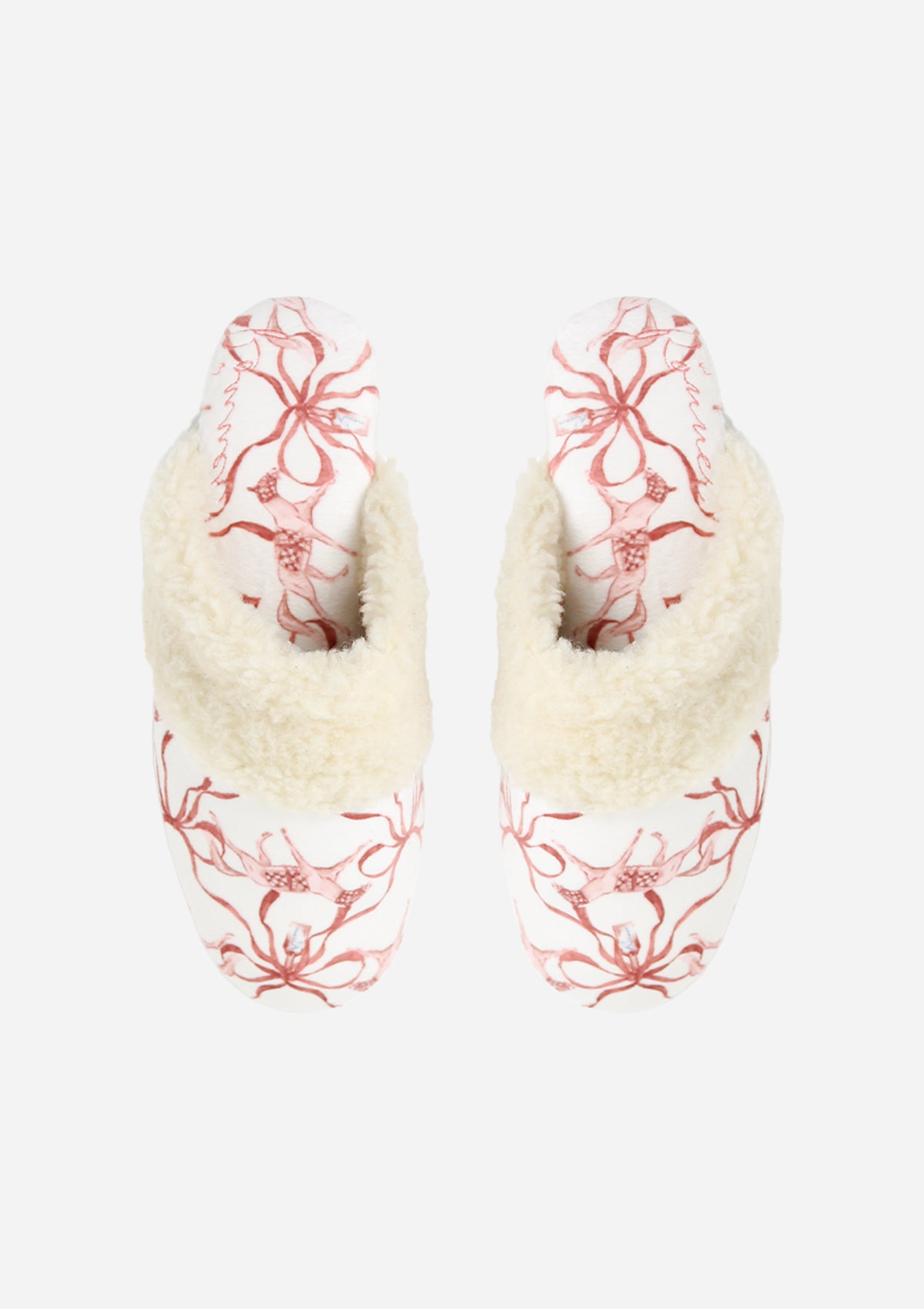 Lucky Ribbon Slippers | Red & White