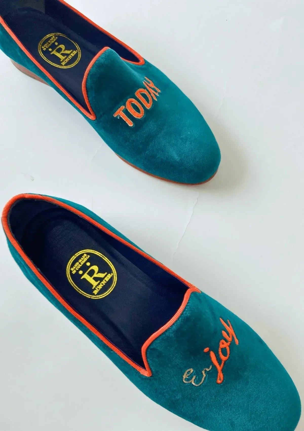 Mimosa Velvet Loafers | Enjoy Today | Teal I Sample - RönnerLoafers37