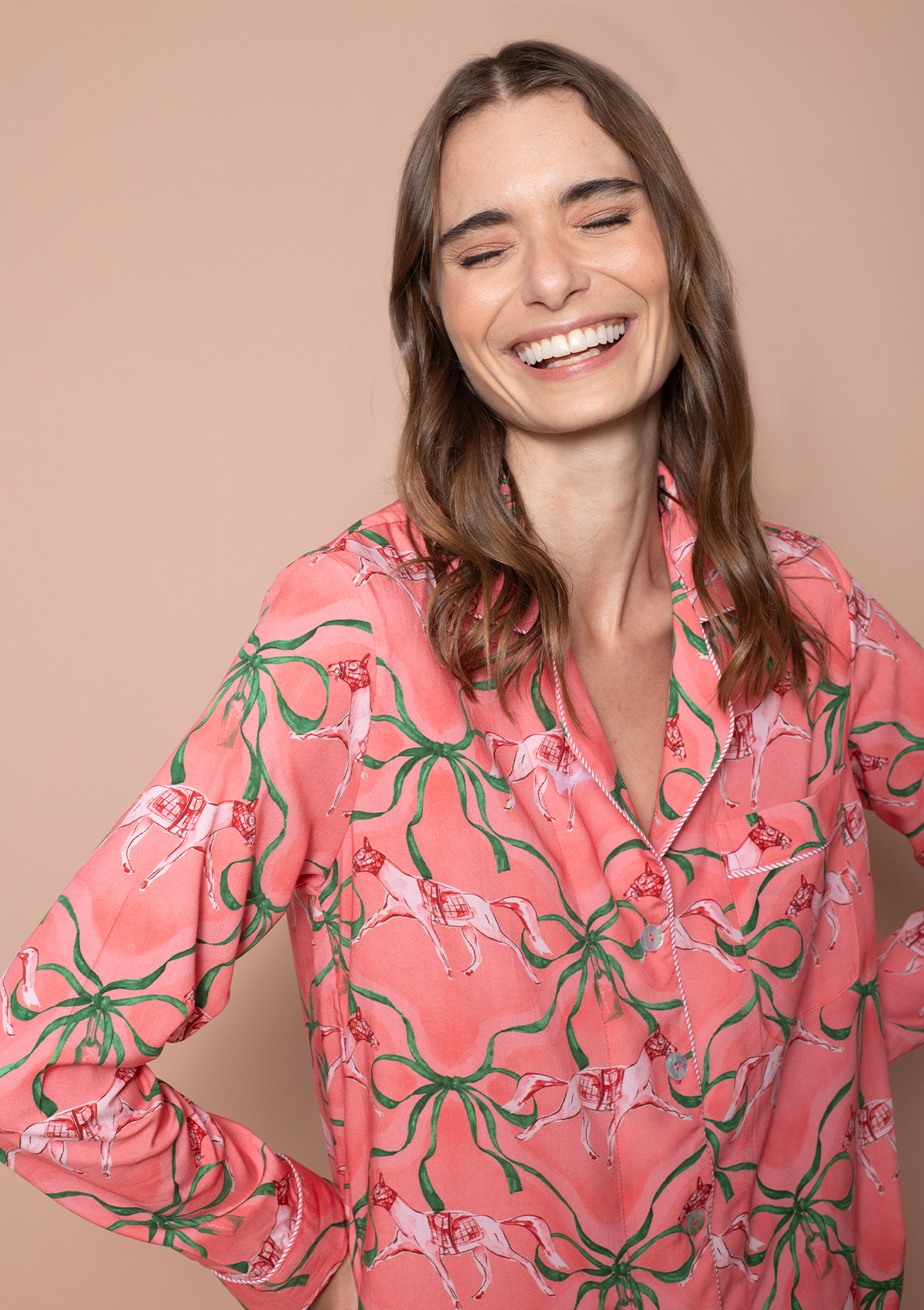 Lucky Ribbon Classic Pj’s set | Mint Rose
