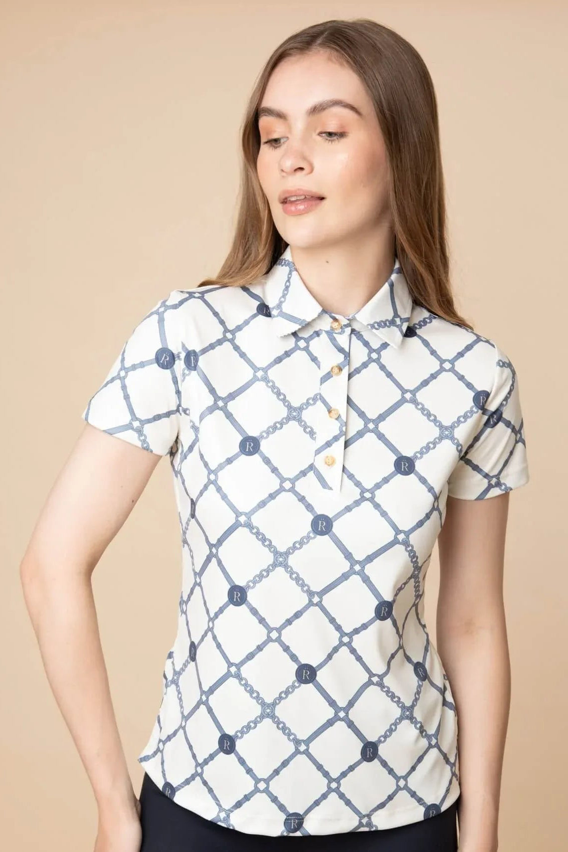 Mulberry Polo - Shirt | Short Sleeve | Beltina Print | Blue - RönnerPolo ShirtXS