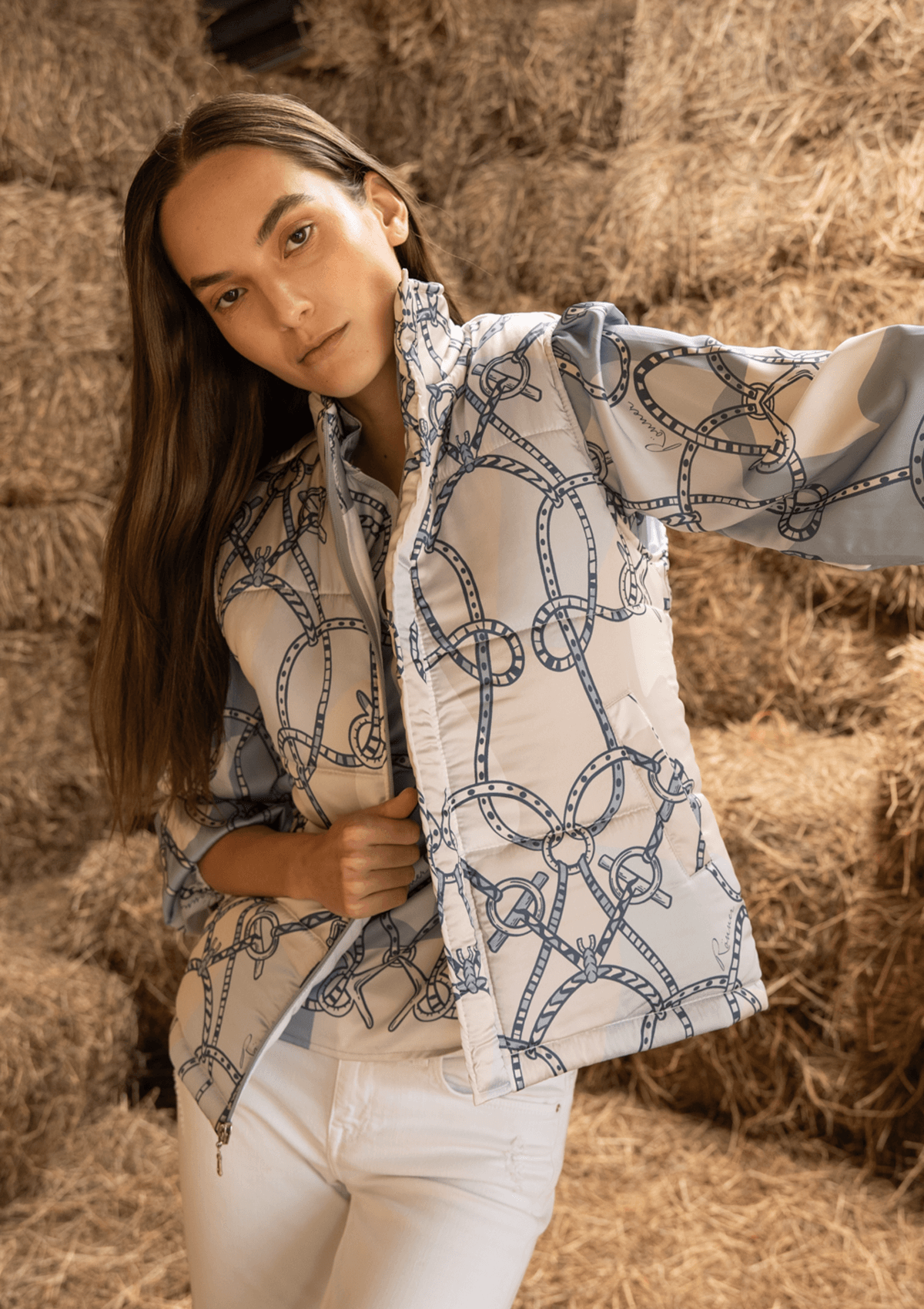 Mystic Vest | Saddlery Print | Light Blue