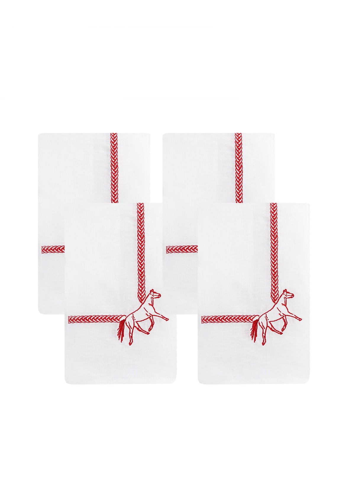 Embroidered Dinner Napkins Horses