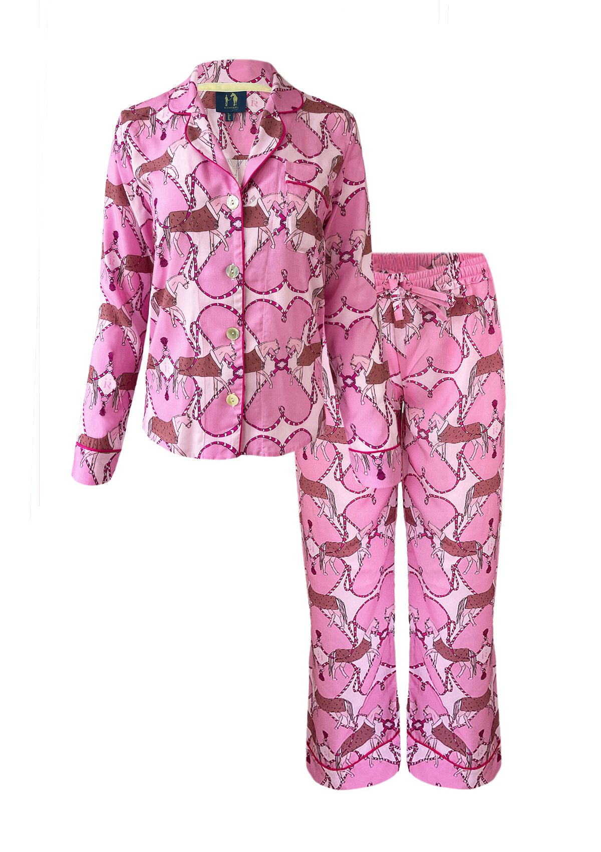 Horsebond PJ’s Set Long Sleeve | Pink | Equestrian Sleepwear Collection - Rönner