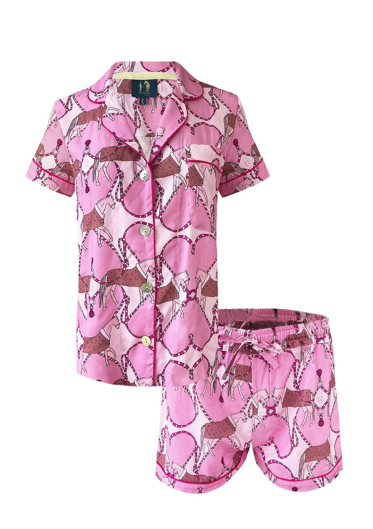 Horsebond PJ’s Set Short Sleeve | Pink | Equestrian Sleepwear Collection - Rönner