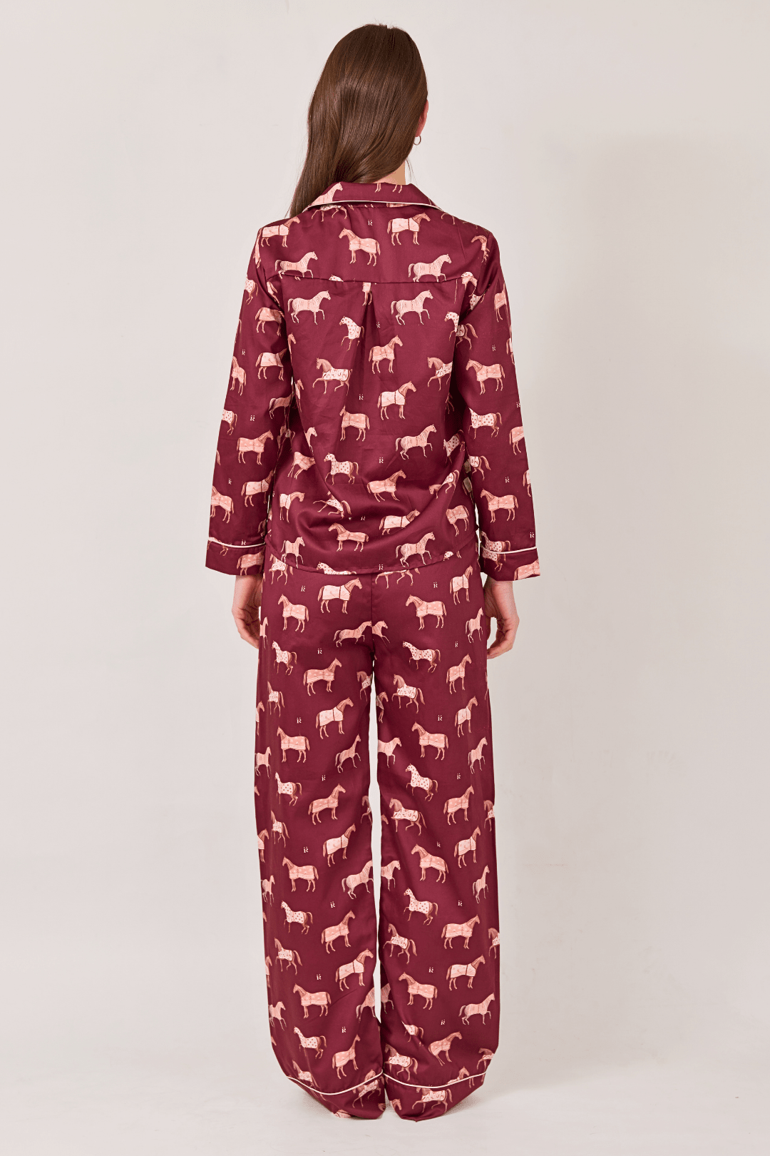 Poise Horse Cotton Pajama Set | Long Sleeve - RönnerLong Sleeve SetBurgundy