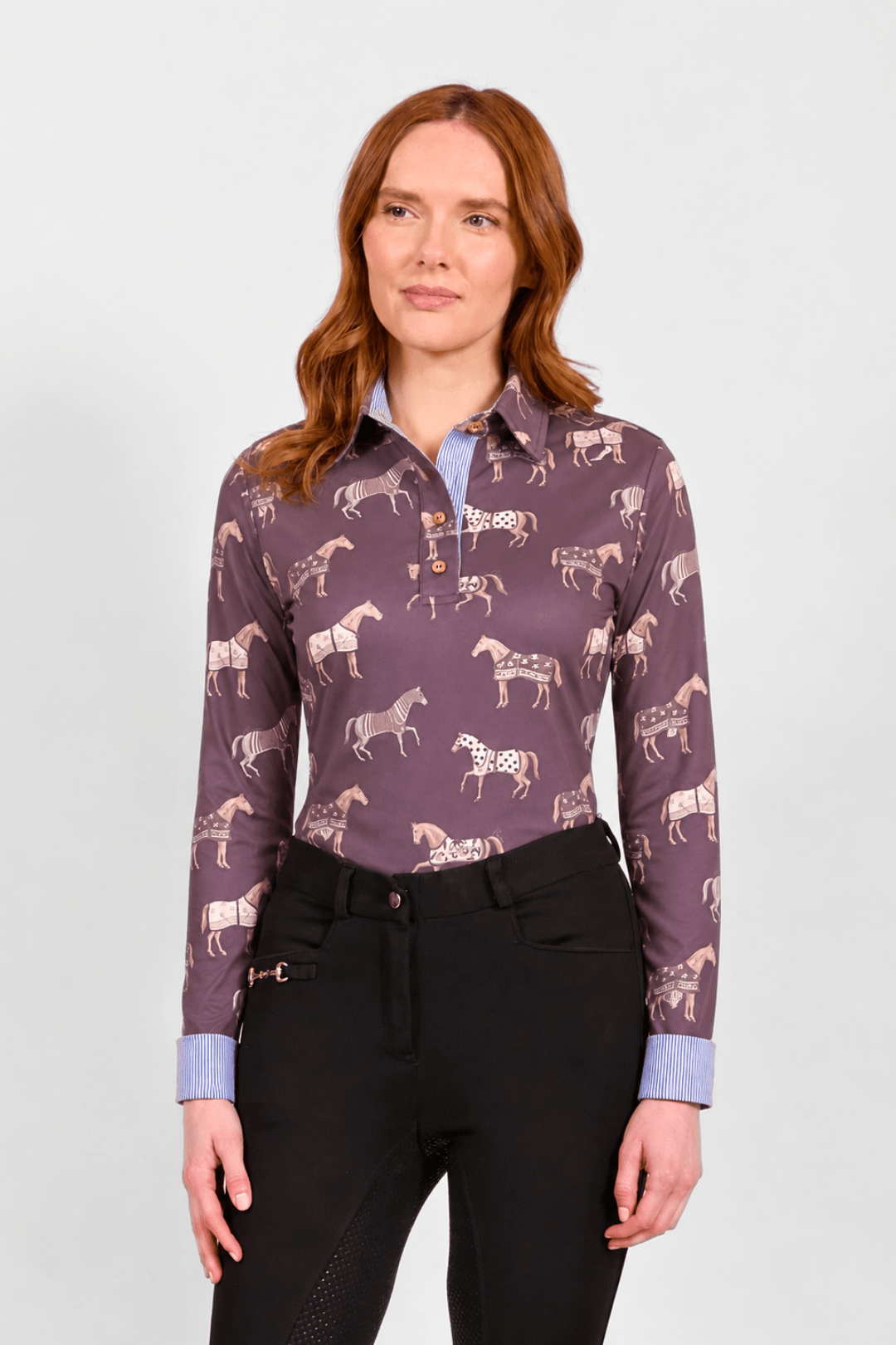 Poise Printed | Polo Shirt | Long Sleeve - RönnerPolo ShirtBurgundy