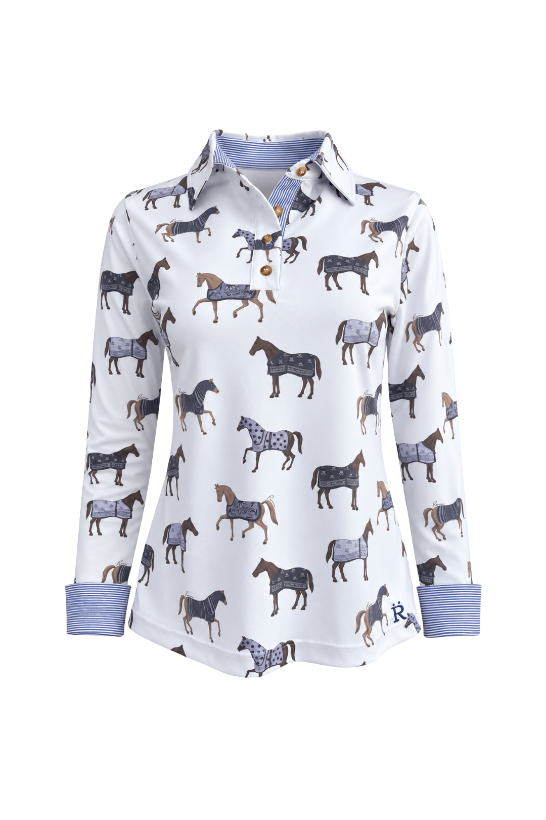 Poise Printed | Polo Shirt | Long Sleeve - RönnerPolo ShirtWhite