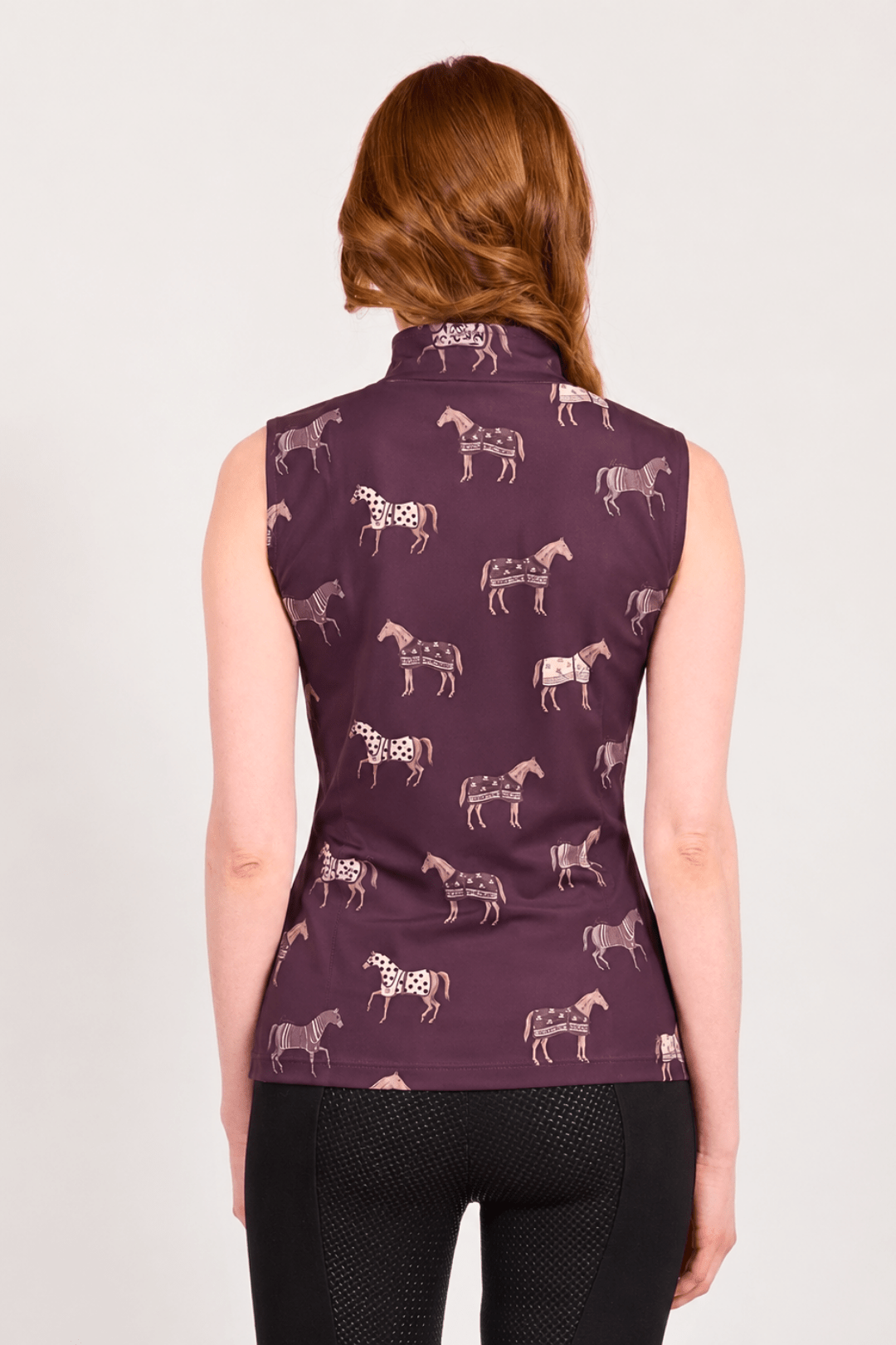 Poise Printed Sleeveless Q-Zip - RönnerShirtBurgundy