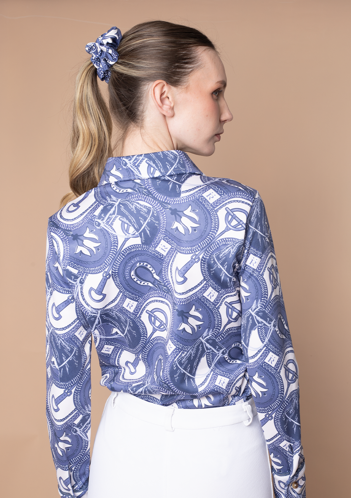 Noelia Polo-Shirt Long Sleeve Horseovals | Cobalt - Rönner