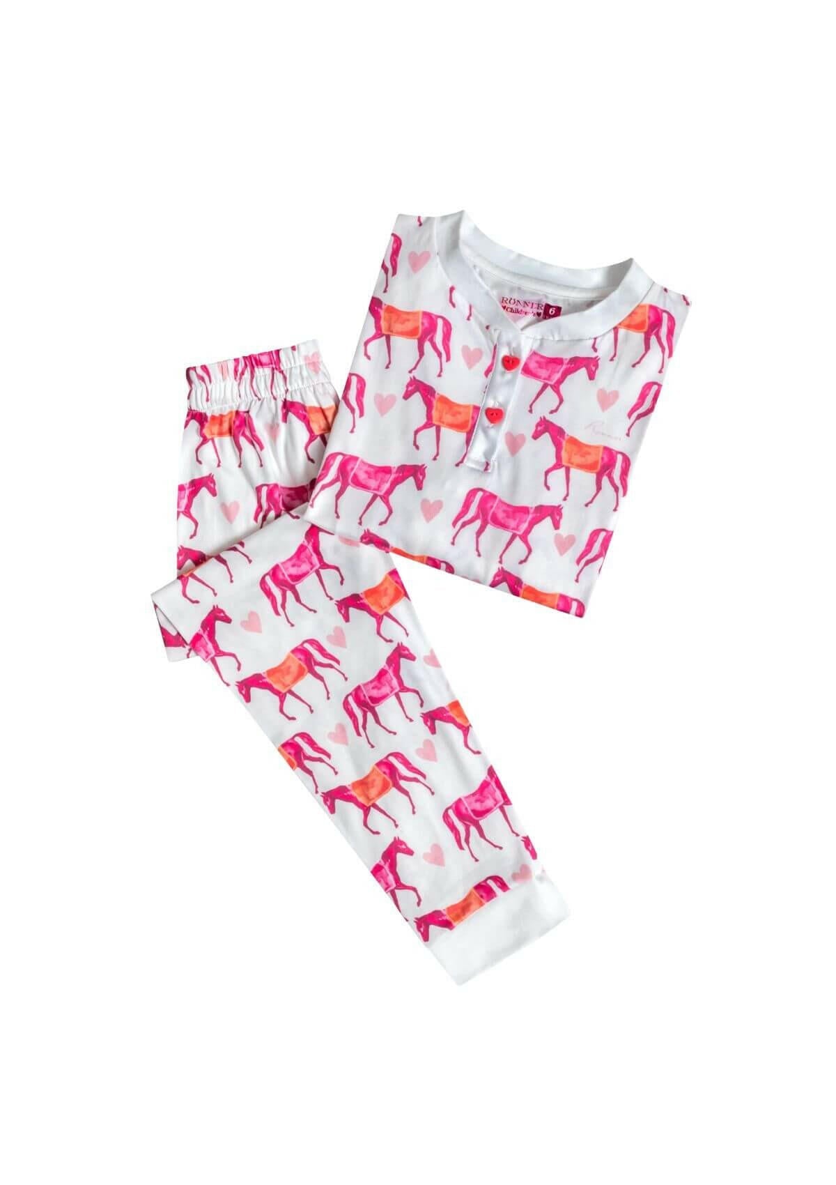 Ponyland Children's PJ's Set | Long Sleeve | White | Sample - RönnerPijama Set6 yrs