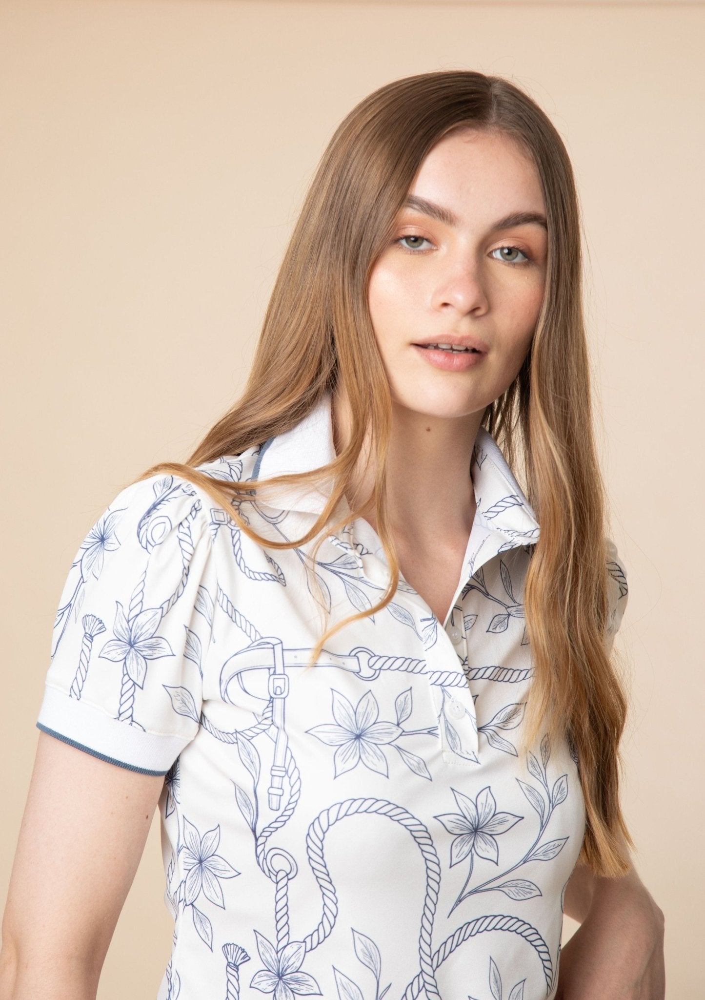 Regatta Polo - Shirt Short Sleeve Ropes Print - RönnerEcru