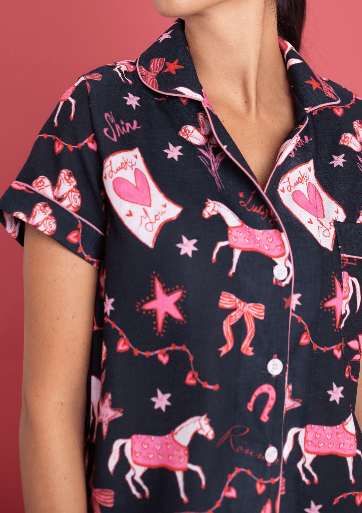 Riding The Stars PJ's Set | Short Sleeve - RönnerPajamasXS