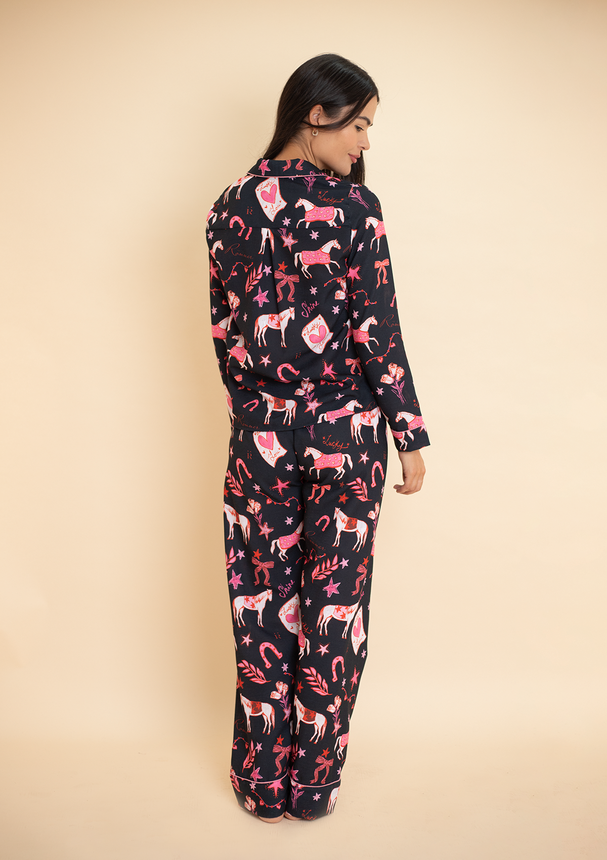 Riding The Stars PJ's Set | Long Sleeve | Black | Sample