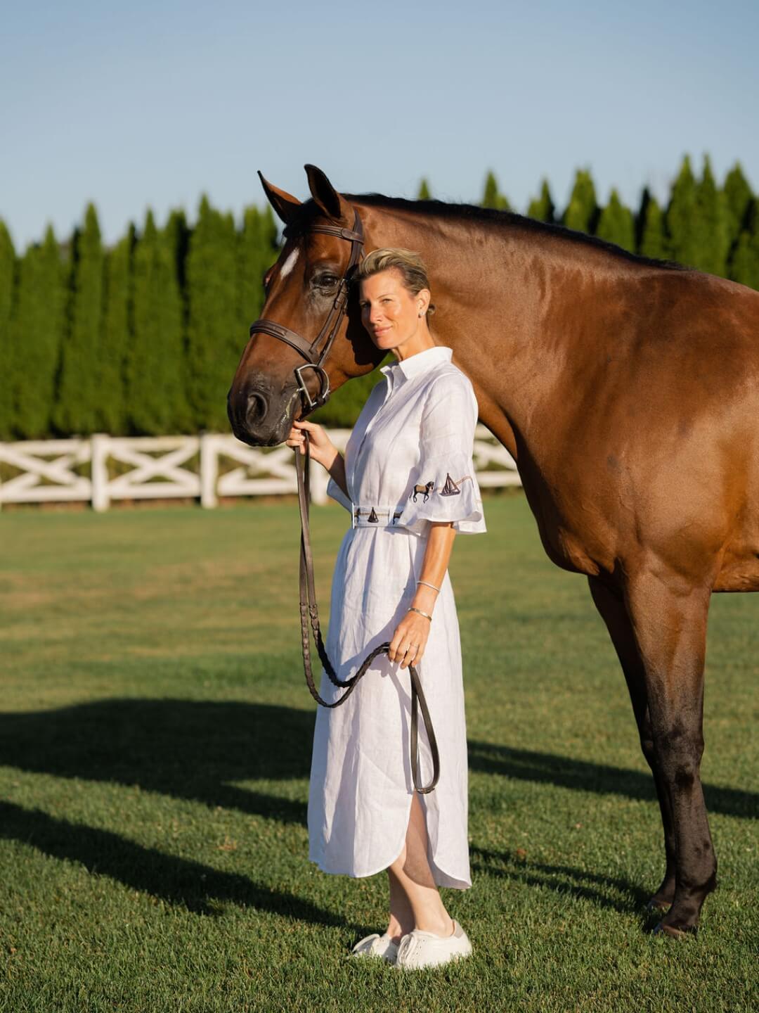 Sand Linen Tunic | Embroidered Sleeves | White - RönnerXS