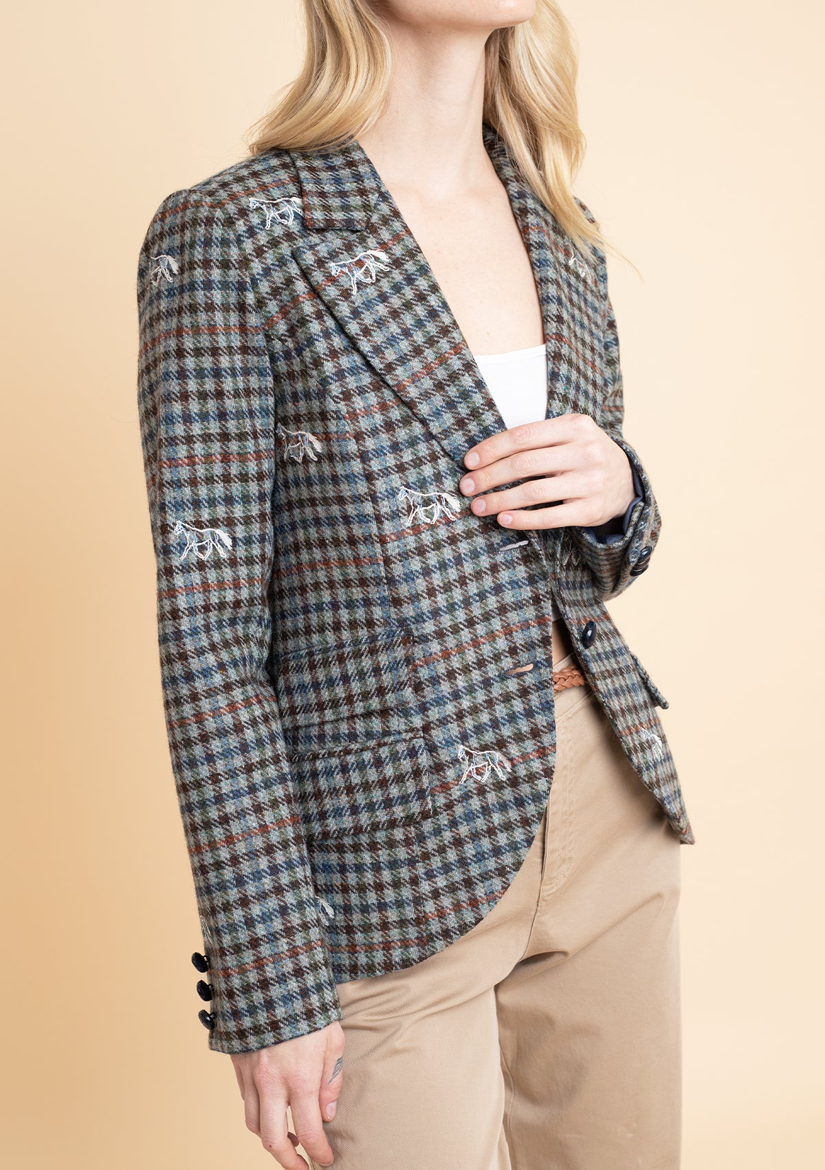 Scarlet Blazer | Embroidered Italian Wool | Limited Edition | Grey