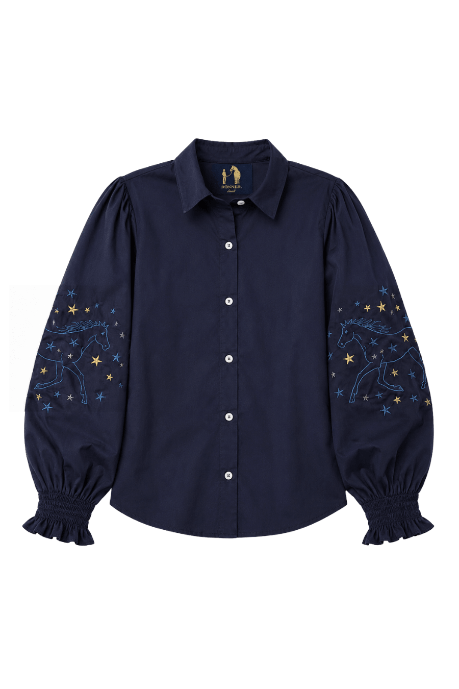 Stella Button | Down Shirt | Embroidered Stars - RönnerXS