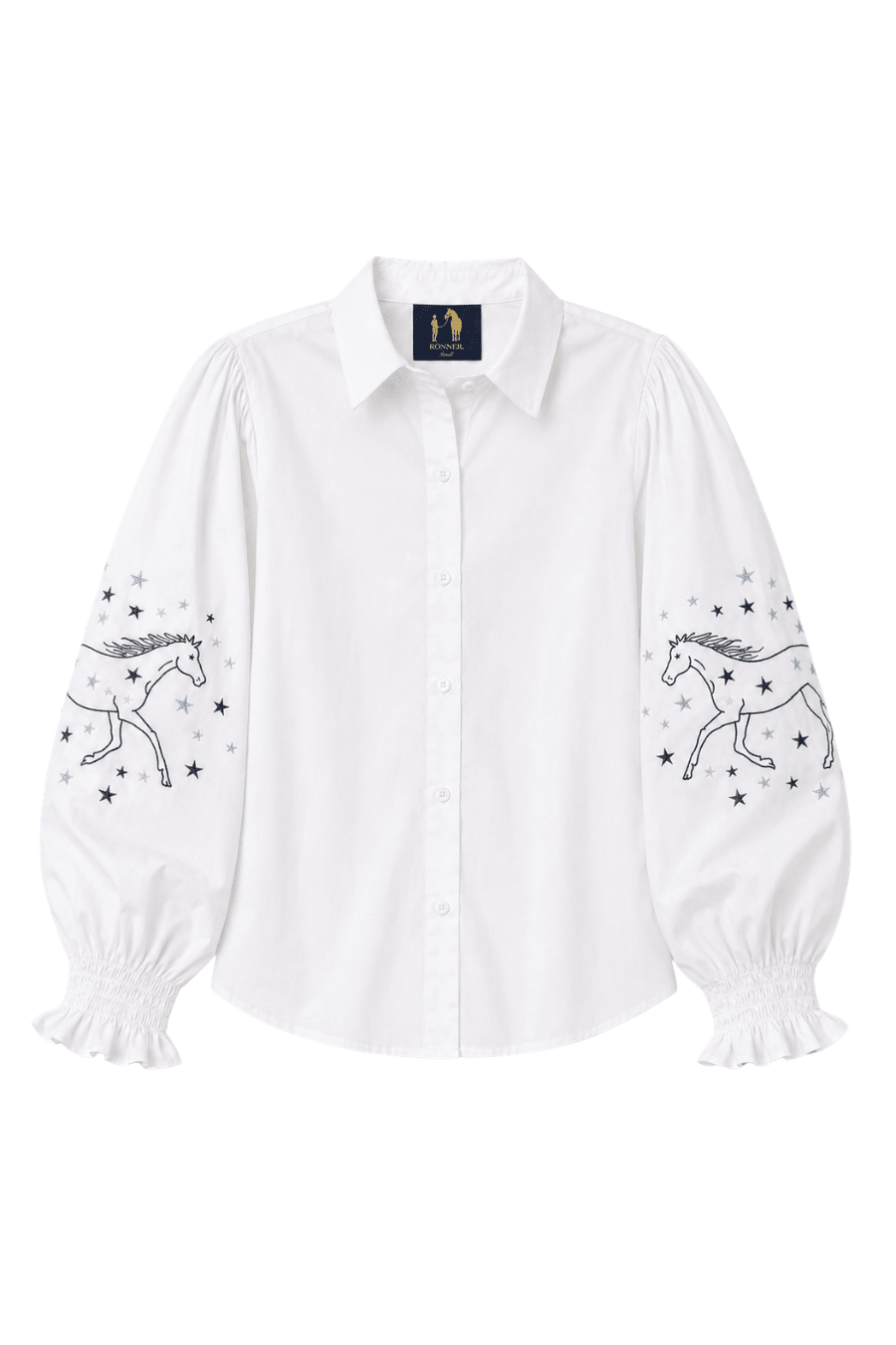 Stella Button | Down Shirt | Embroidered Stars - RönnerXS