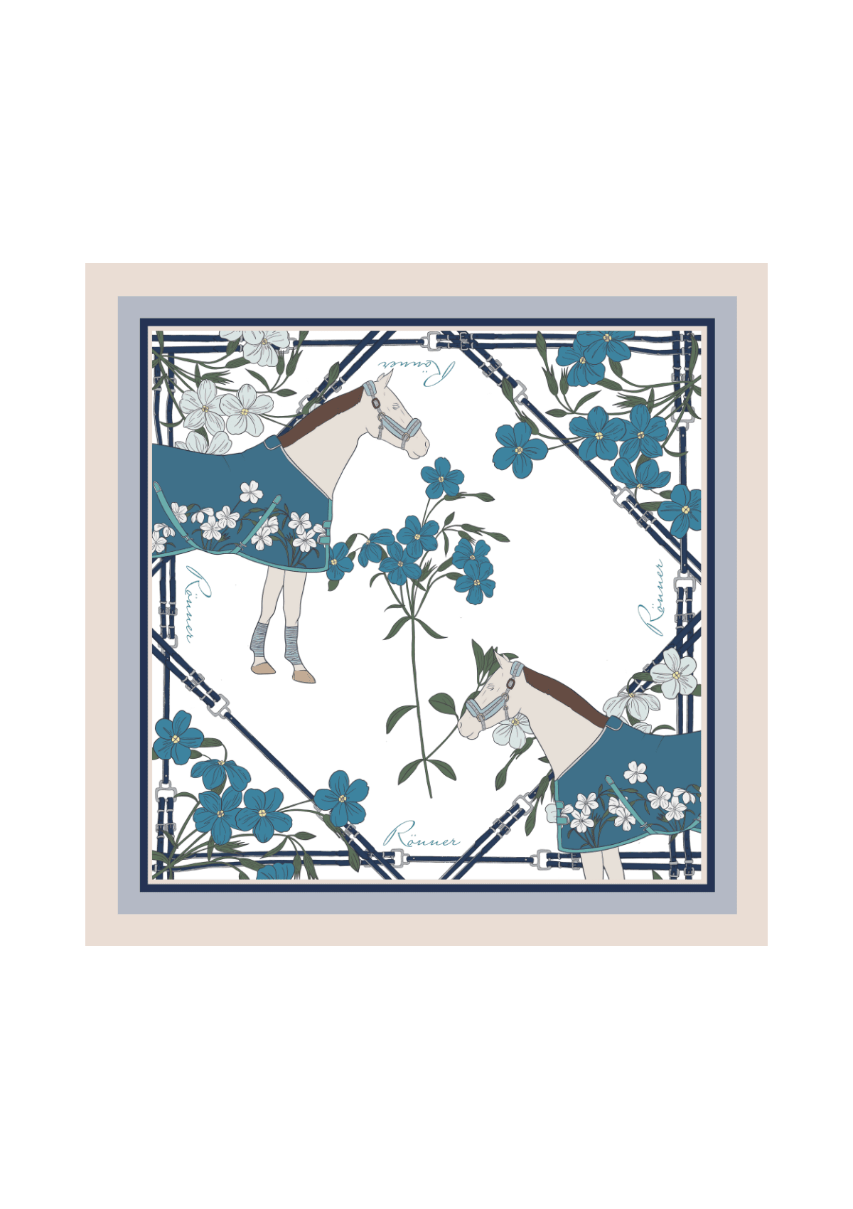 The Derby Scarf | Petite (65cm x 65cm) - RönnerBlue Sky