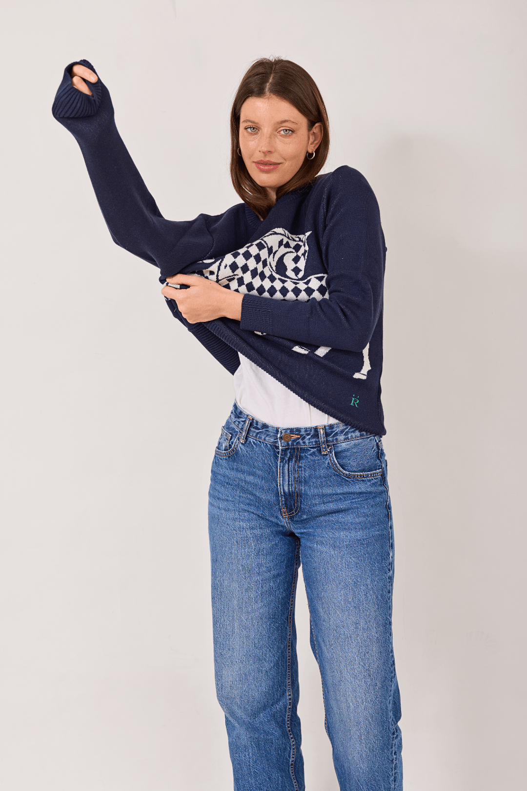 The Harlequin Horses Sweater - RönnerNavy