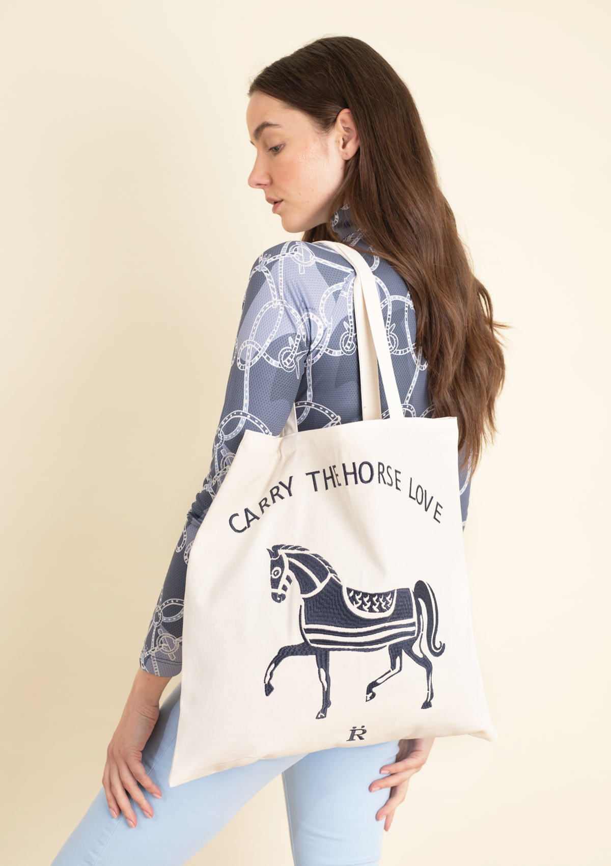 Horse Love Cotton Tote | Carry The Love Horse | Cream - Rönner