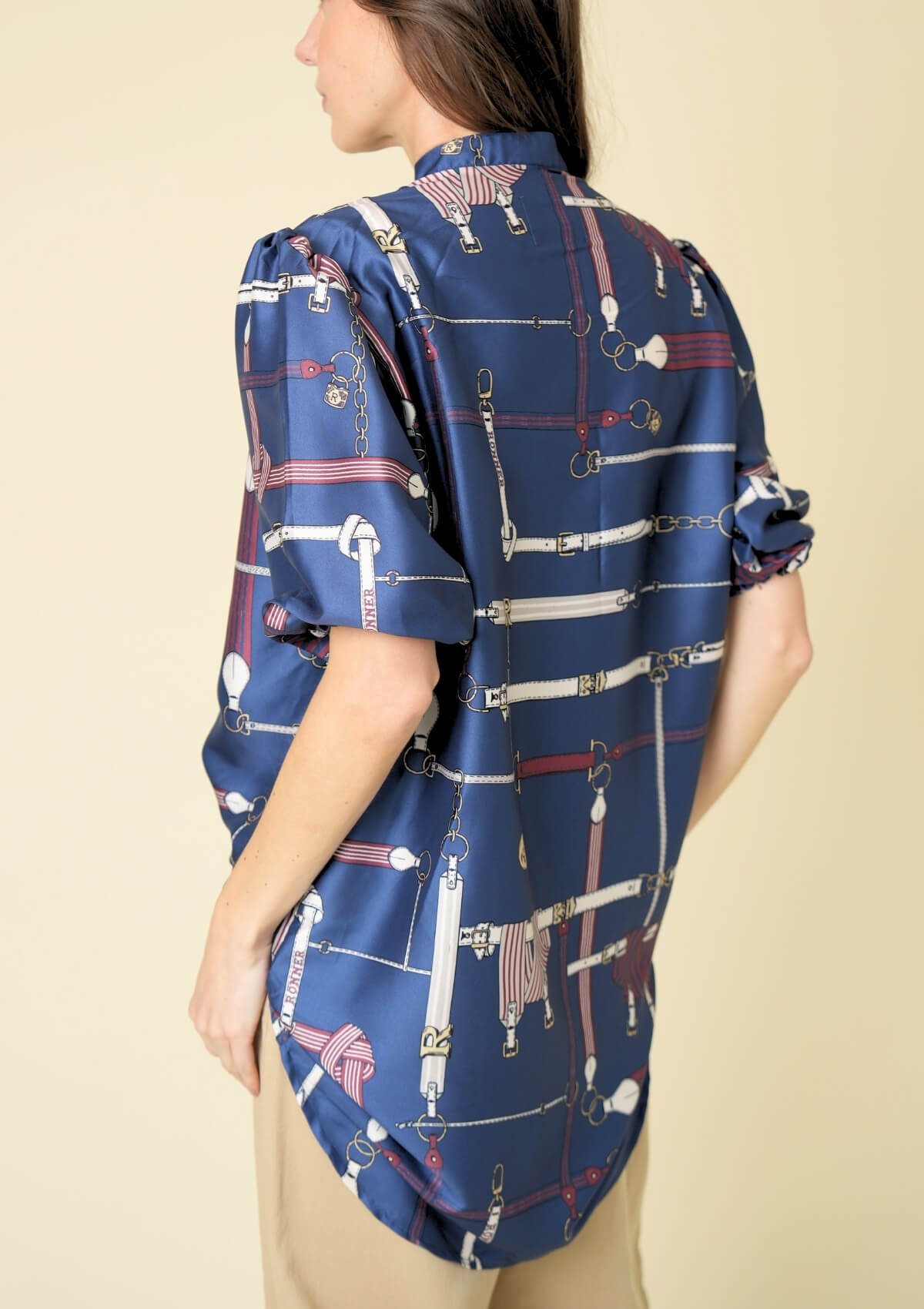 Viena Blouse | Jubilea Print | Navy