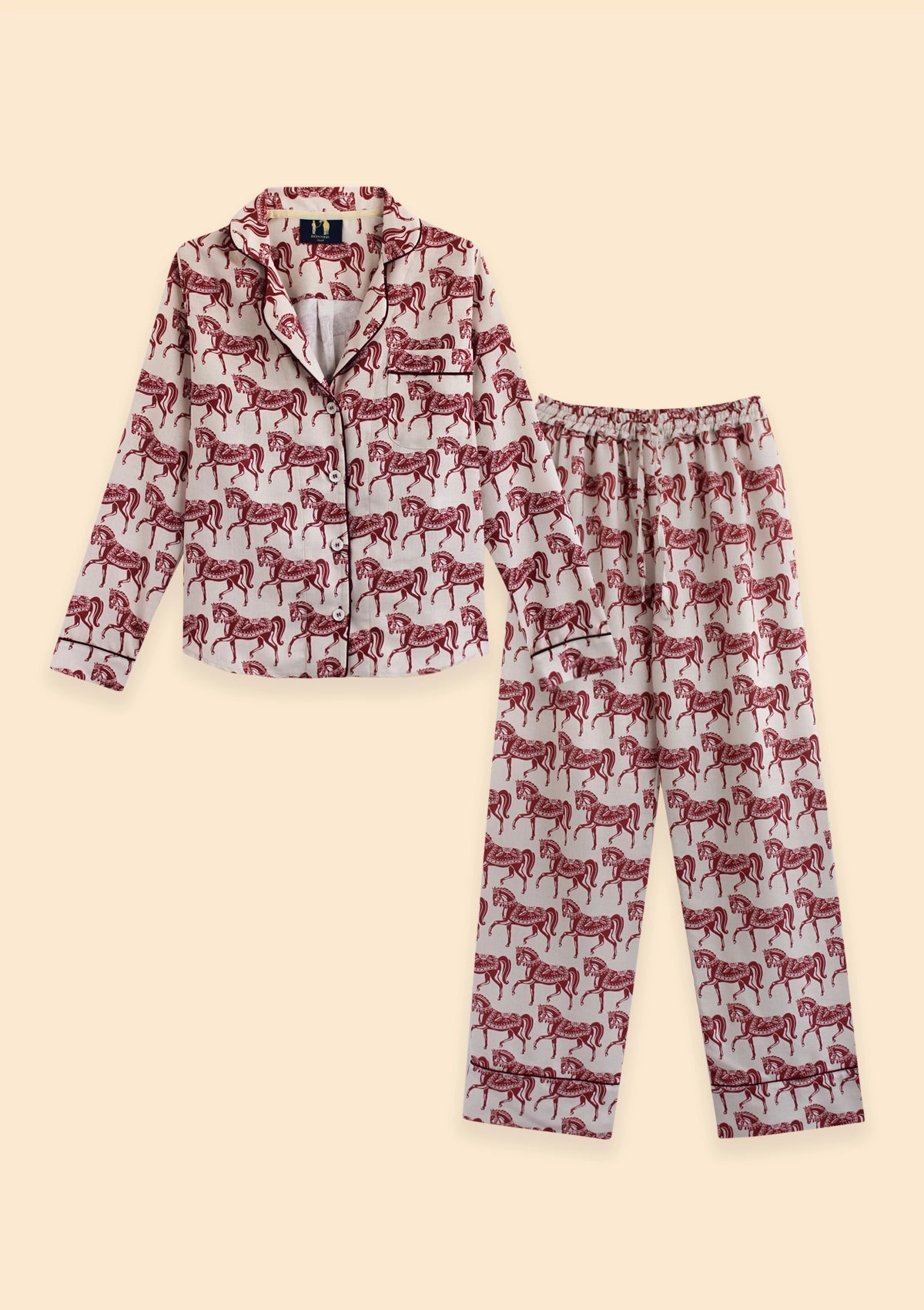 Whisper Long Sleeve PJ's | Blossomare Print | Crimson Cream - RönnerPijama SetXS