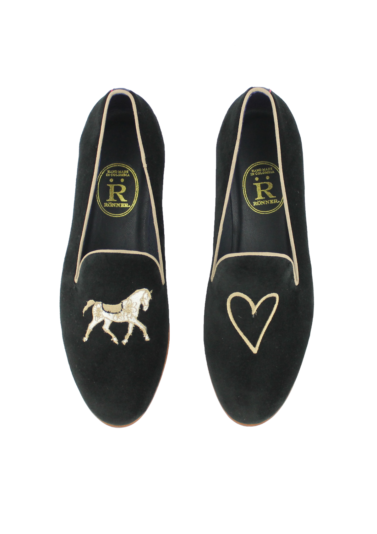 Mimosa Slippers Love | Black & Camel - Rönner