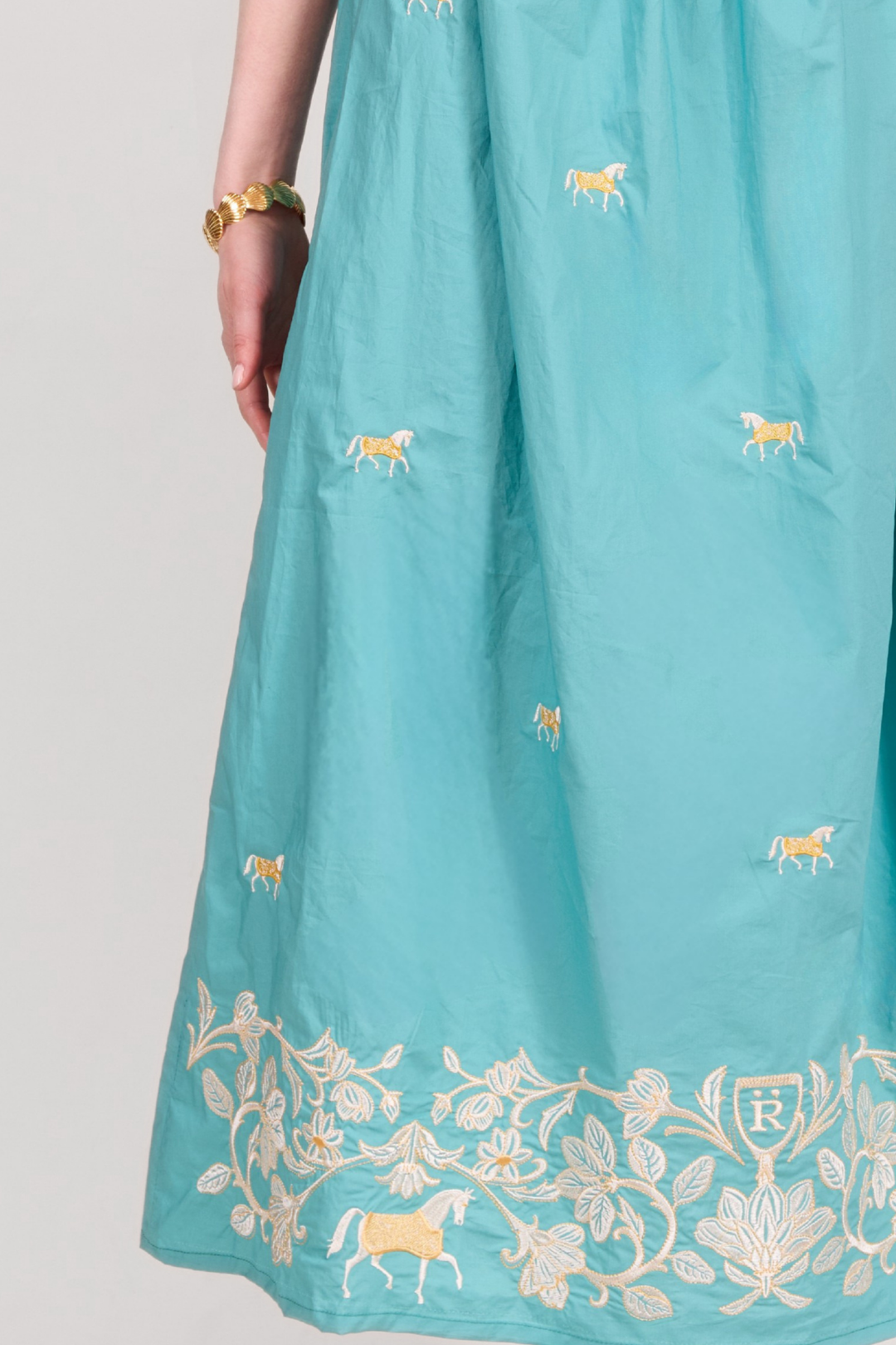 Garland Embroidered Cotton Dress