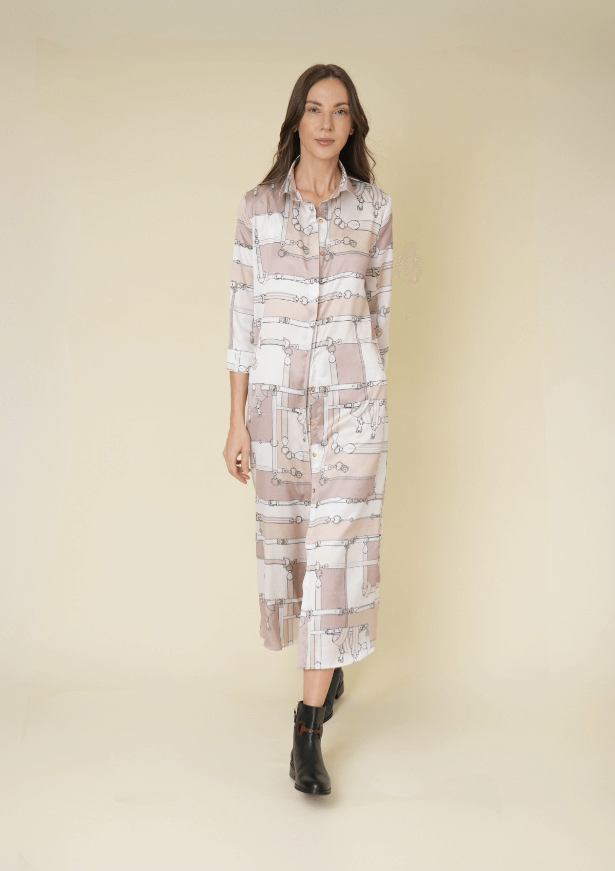 Victoria Tunic-Dress | Jubilea Print | Champagne