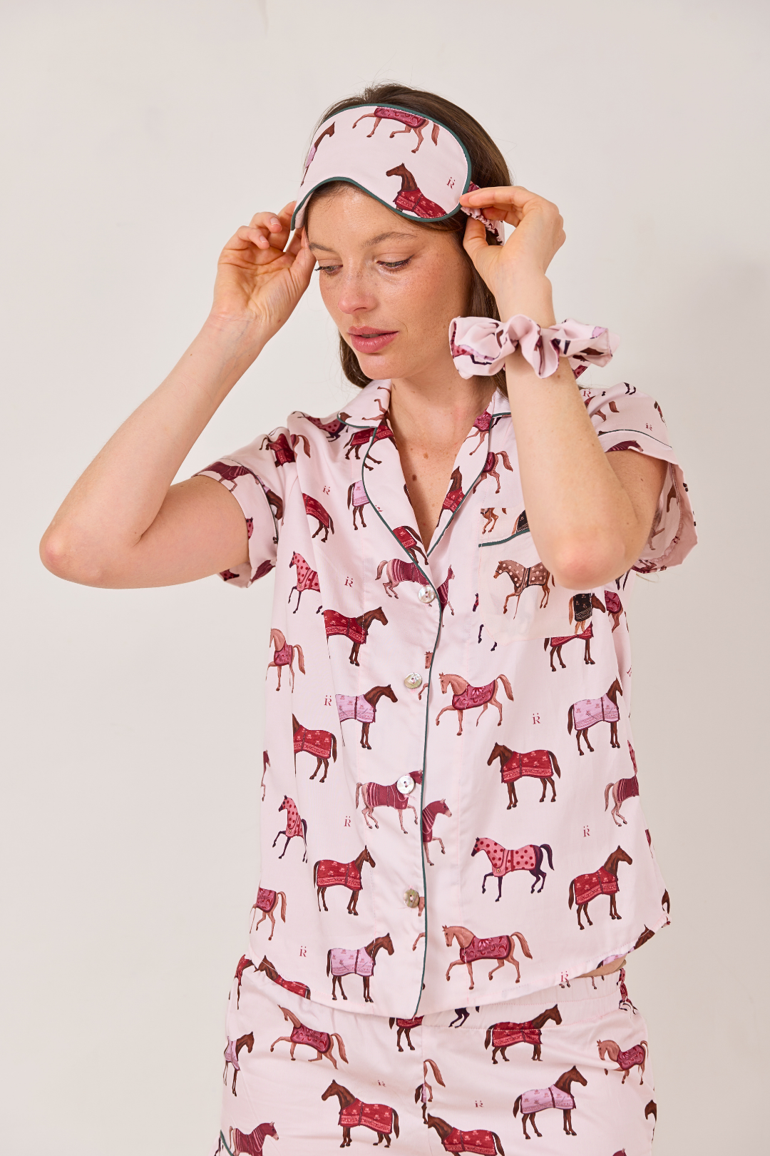 Poise Horse Cotton Pajama Set | Short Sleeve