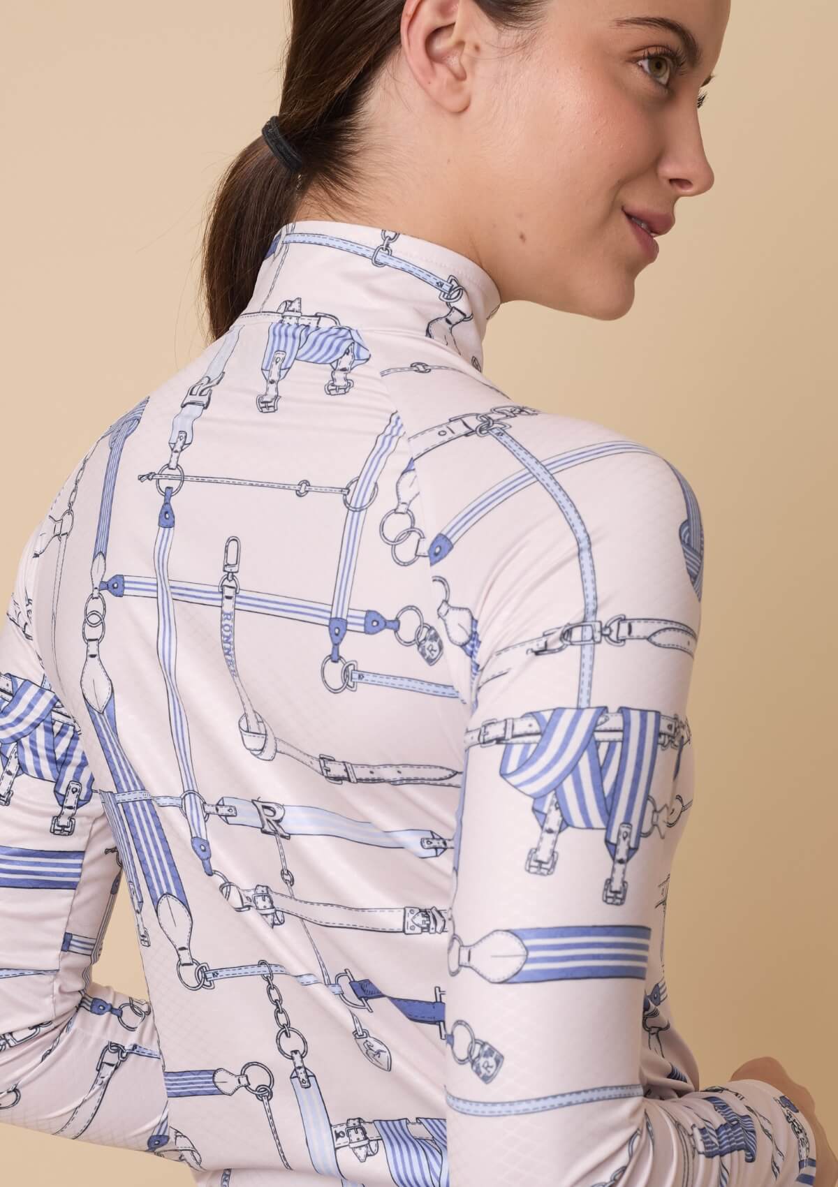 Bliss Quarter Zip - Extra Light | Long Sleeve | Jubilea Print | Riviera Blue