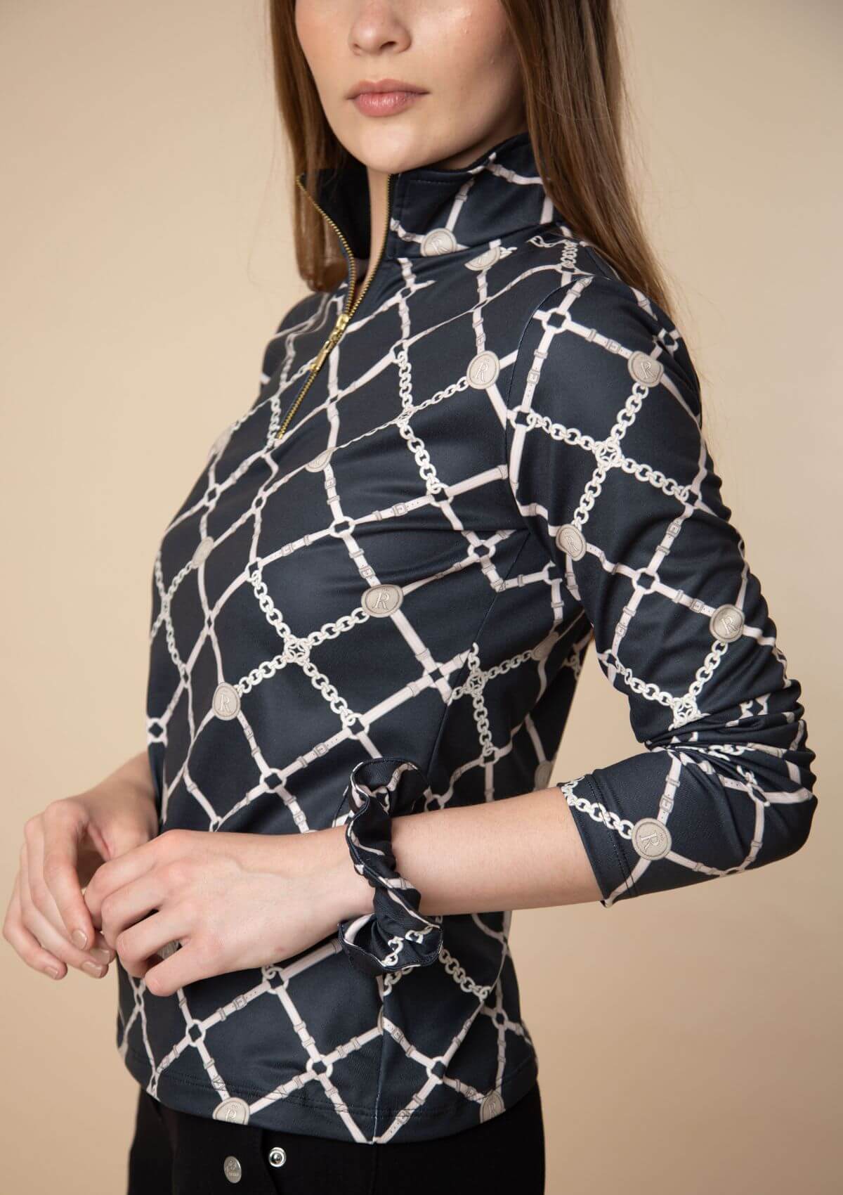 Harmony Q-Zip | Long Sleeve | Beltina Print | Black