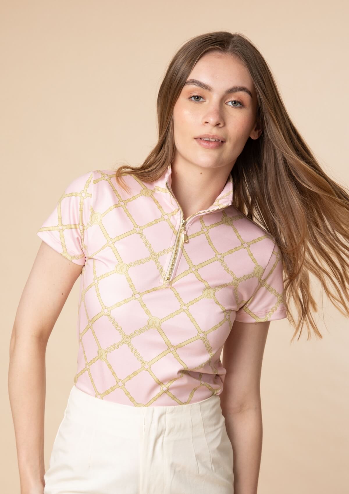 Harmony Q-Zip | Short Sleeve | Beltina Print | Rose