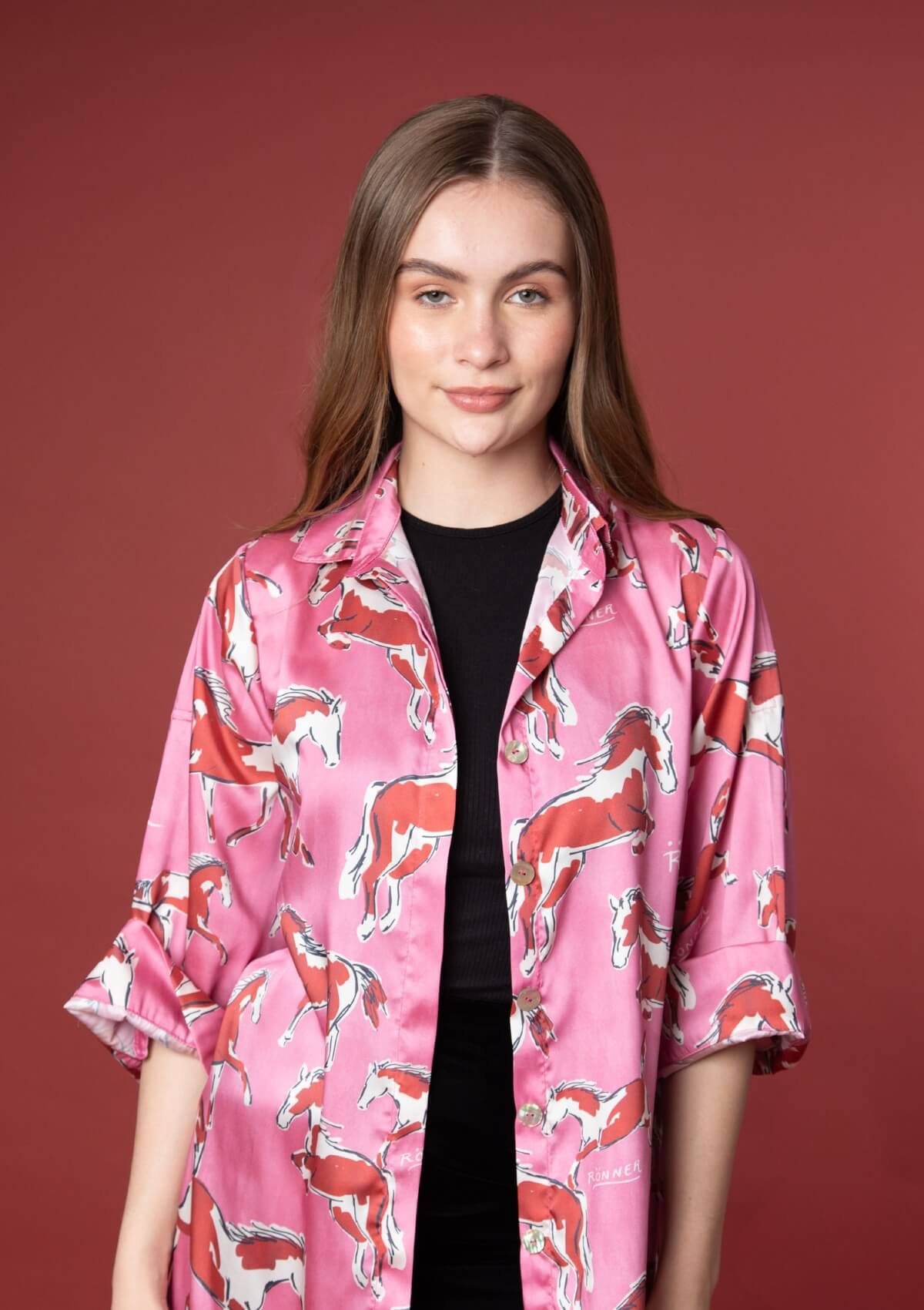 Amalia Shirt-Dress | Volt Print | Cerise