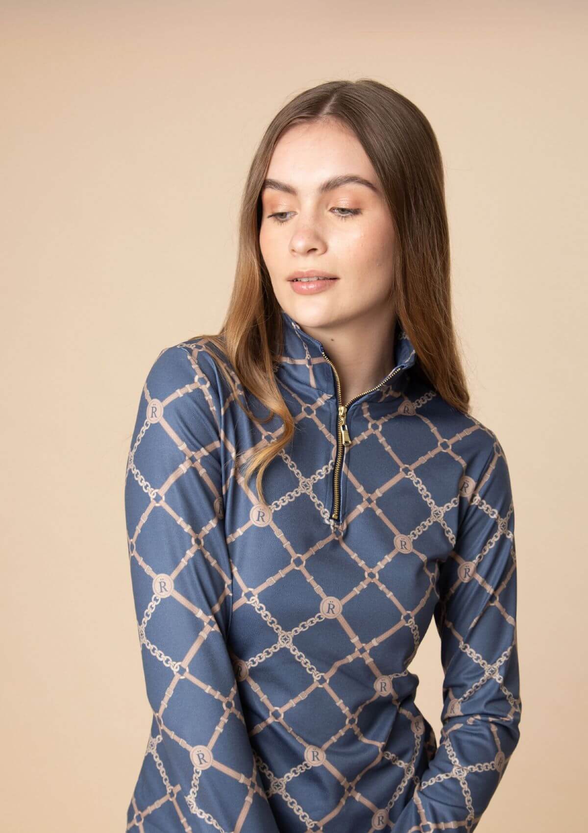 Harmony Q-Zip | Long Sleeve | Beltina Print | Navy