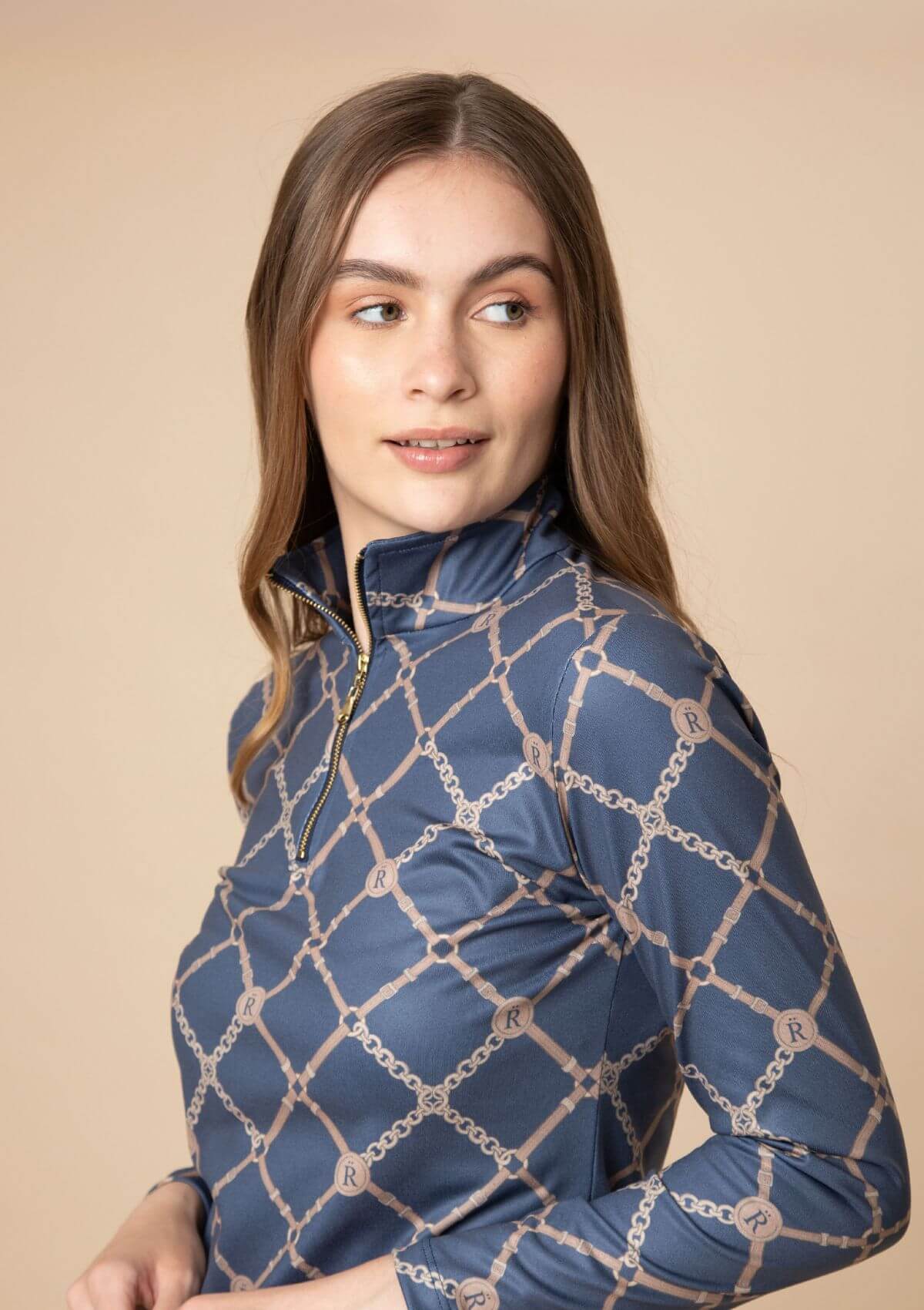 Harmony Q-Zip | Long Sleeve | Beltina Print | Navy